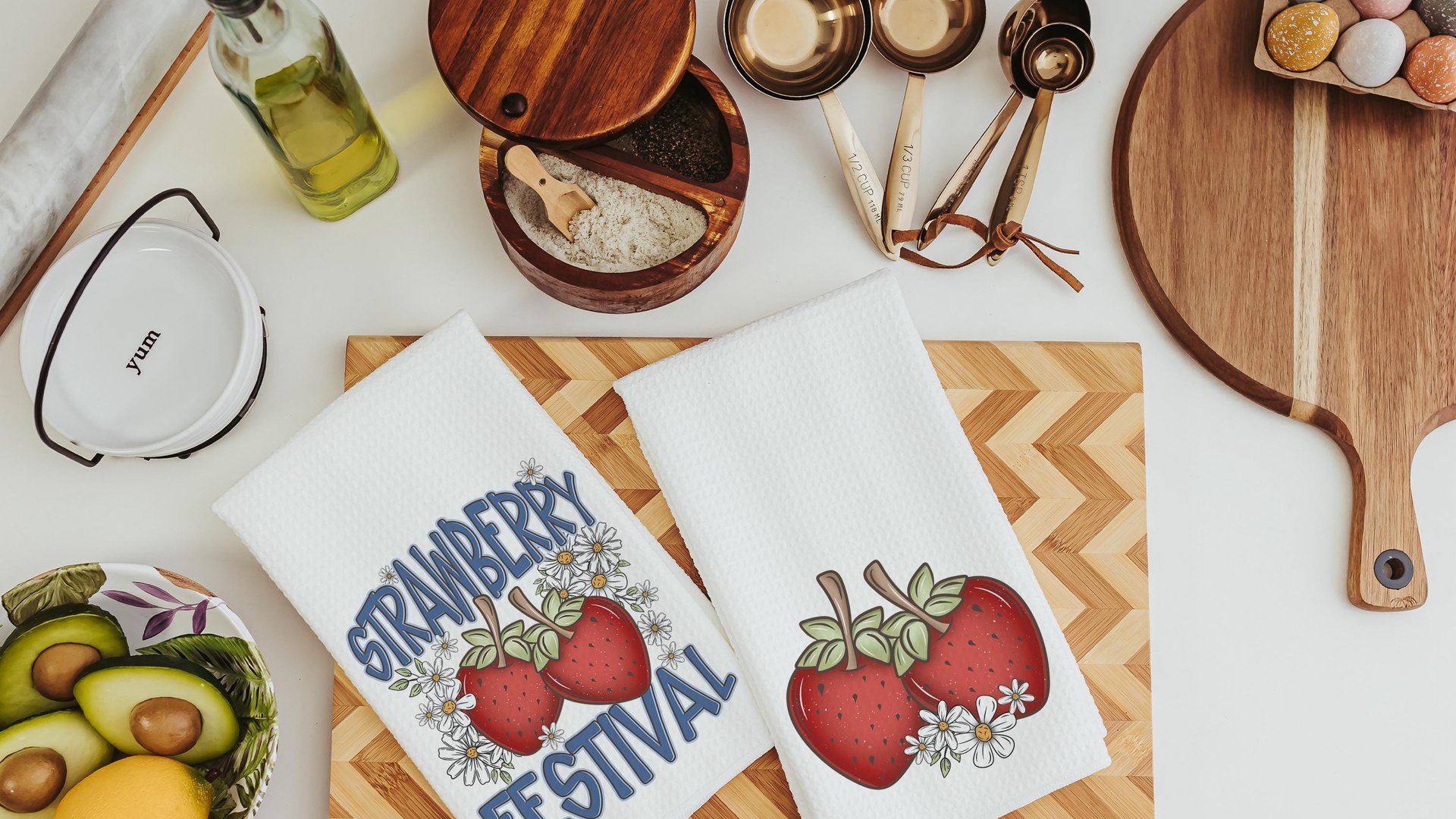 strawberry kitchen towel for mom, berry good time strawberry festival summer vibes fruit kitchen decor, cute hand towels for bathroom, best