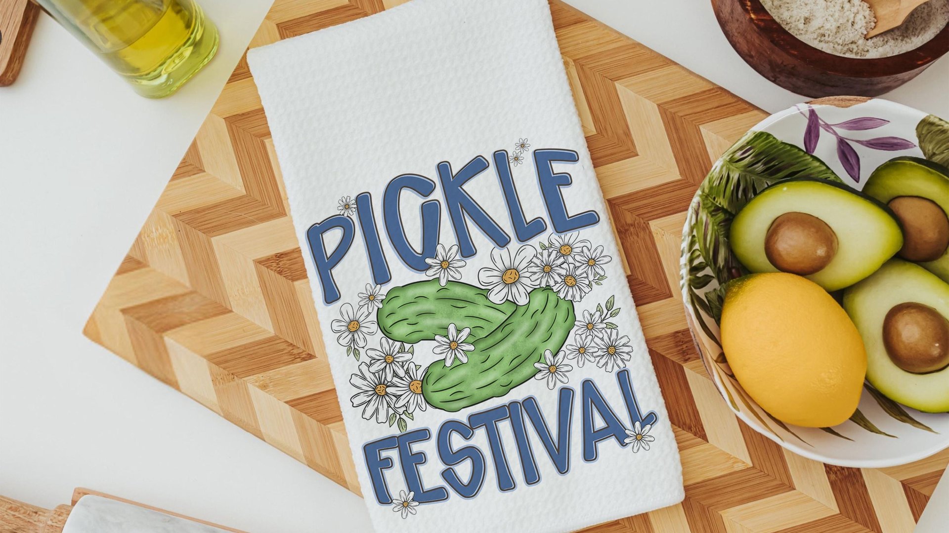 pickle festival pickle kitchen towels for mom, gardening gifts for women, pickle themed gifts, funny kitchen decor, cute hand towels guest