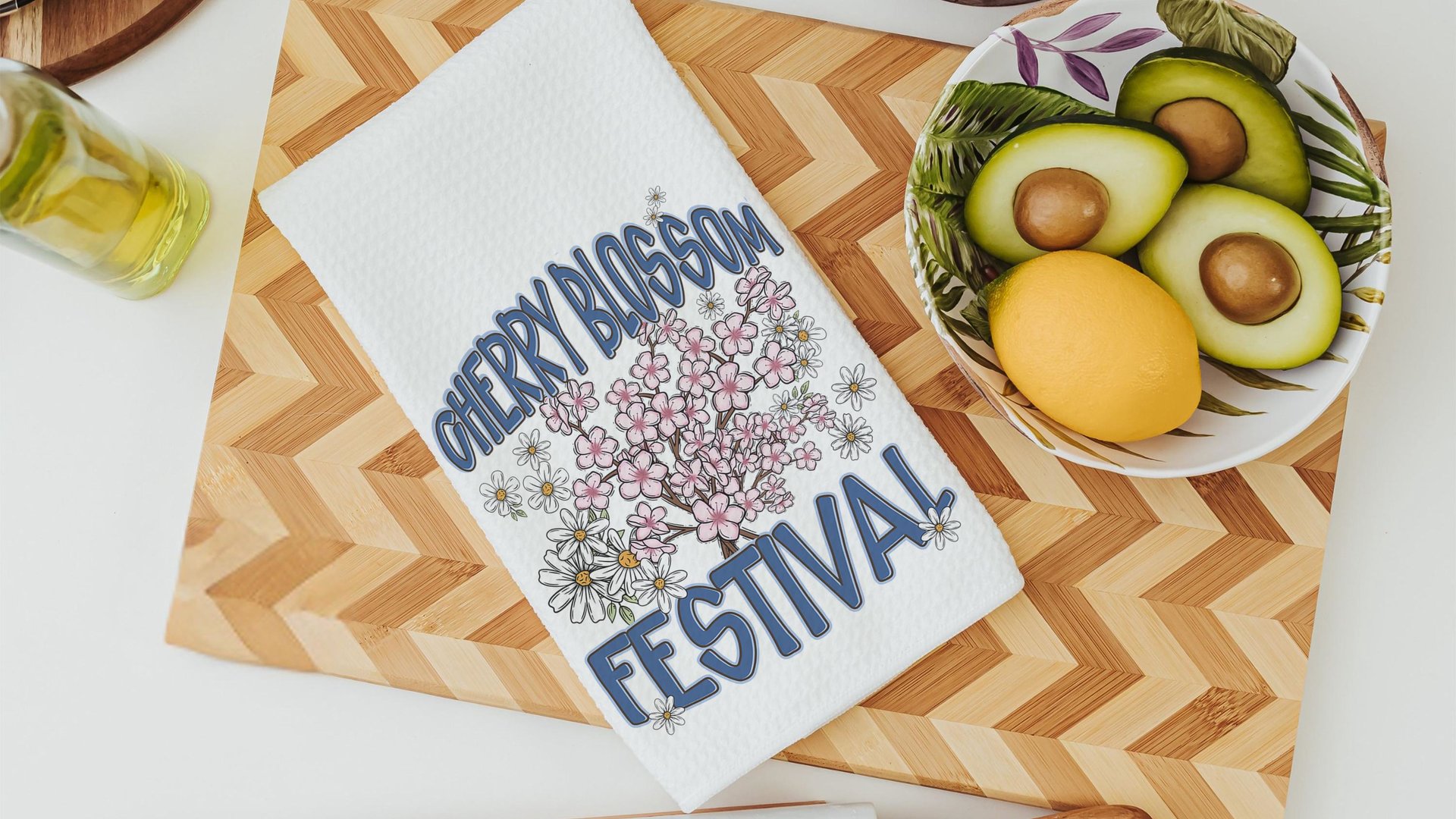 cherry blossom festival Sakura kitchen towels for summer hand towels for bathroom, Japanese aesthetic floral kitchen decor, Washington DC