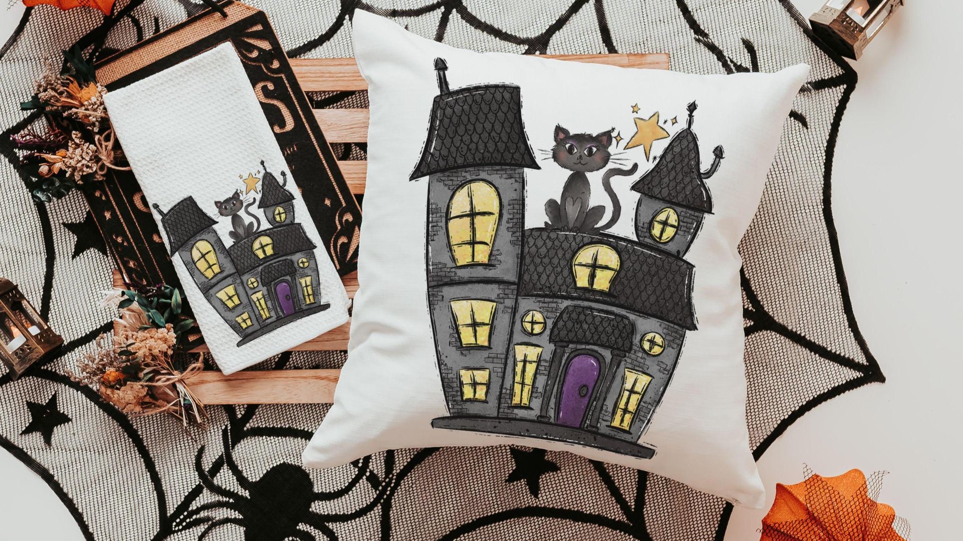 whimsical Halloween housewarming gift set for women, not so scary Halloween 2026 spooky cute Halloween gifts for her, Halloween ornaments