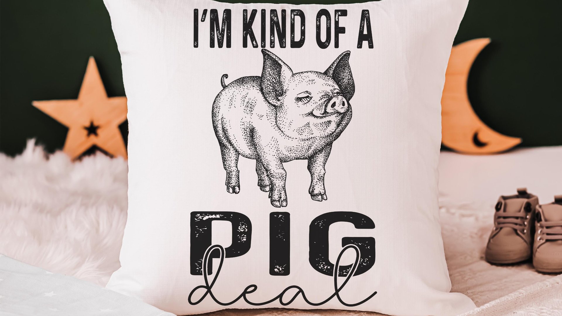kind of a pig deal funny pig throw pillows for kids, encouraging classroom decor, whimsical pig gifts for girls, pig pillows for boys, farm