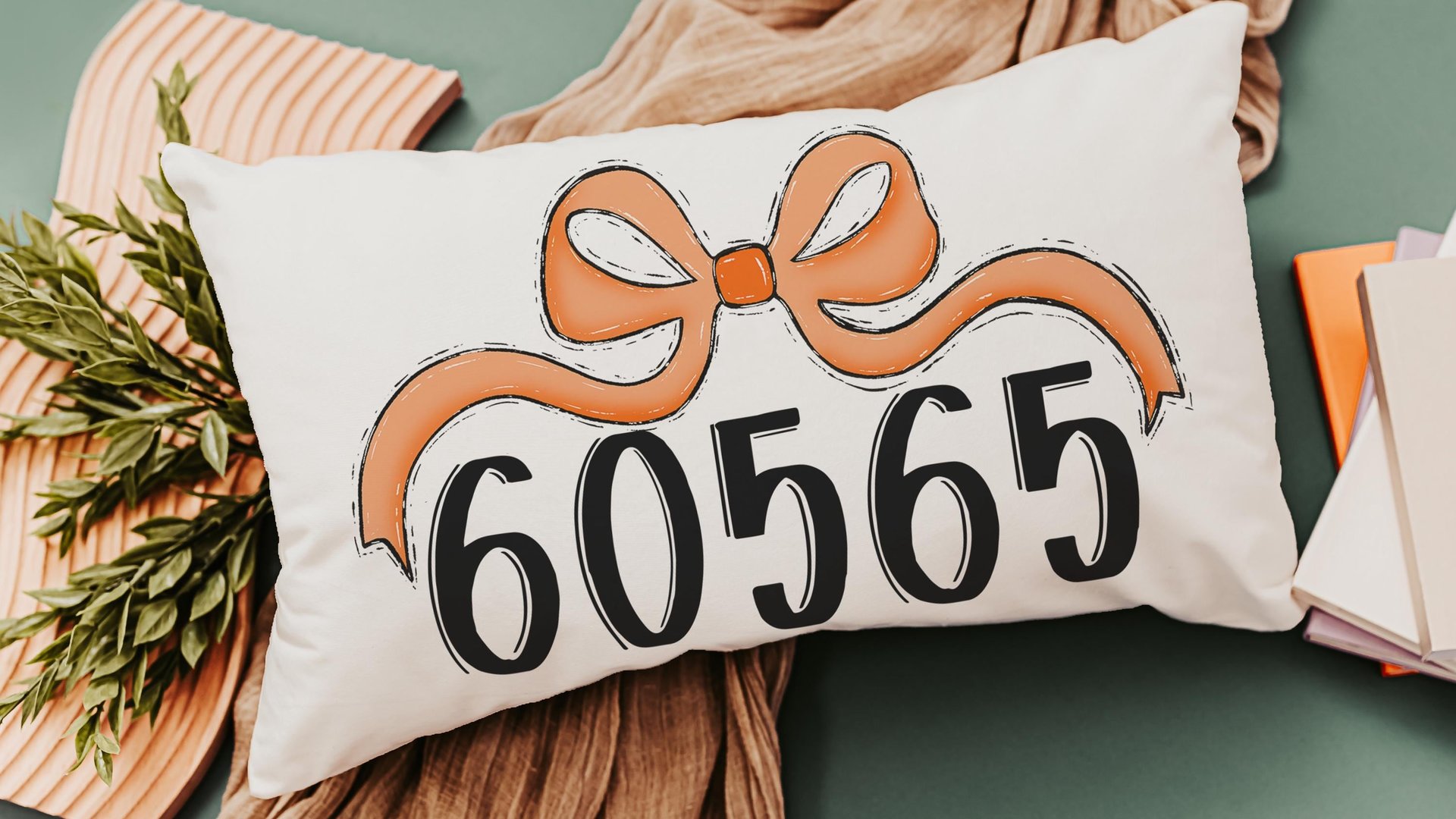 personalized polka dot coquette throw pillow for dorm, college gifts for freshman, college dorm decor custom zip code pillow cover 12x20