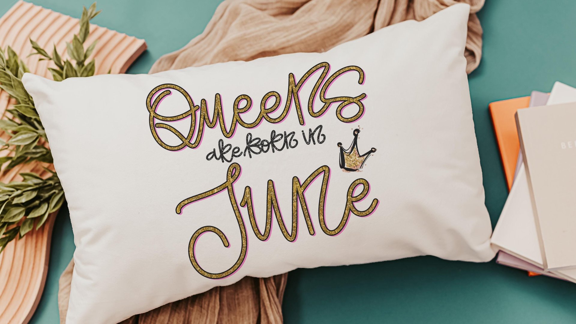 queens are born in June fun throw pillows for bedroom, June birthday gifts for her, birthday queen lumbar pillow cover 12x20, bestie gifts