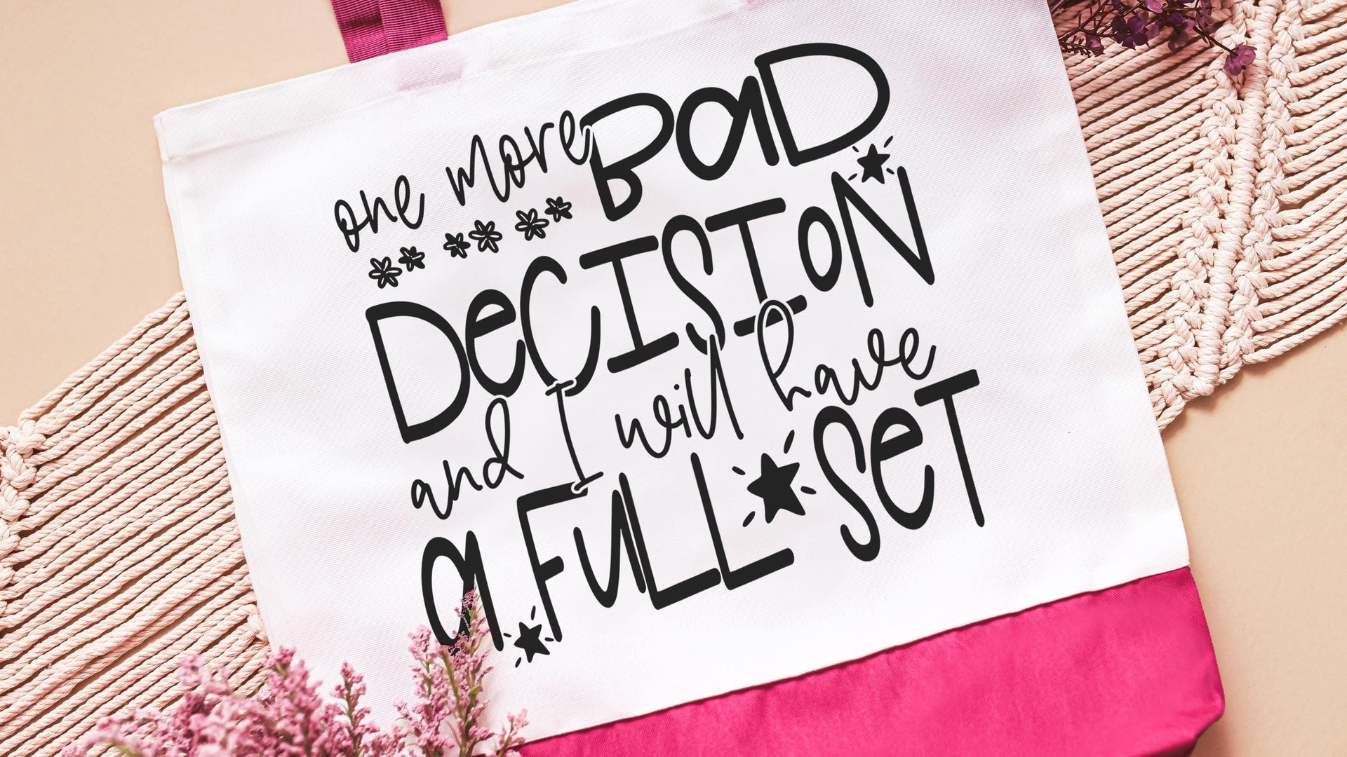 bad decisions quote funny tote bag divorce gift for her, bad decisions make good stories girls trip totes 2026, snarky gifts, reusable