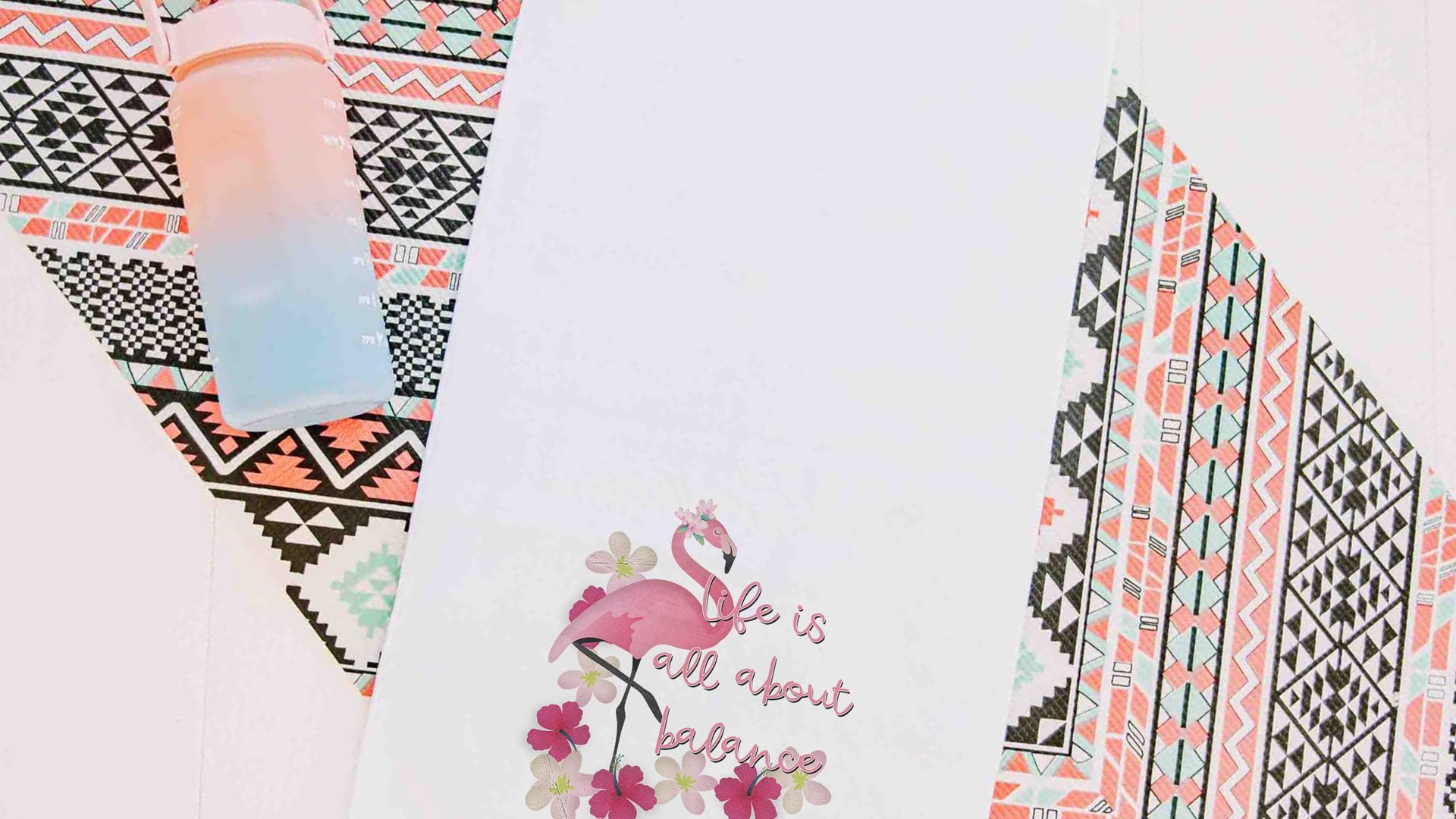 it's all about balance sweat towel with grommet, flamingo gifts for adults, cute yoga towel, gym bag accessories, workout gifts for her