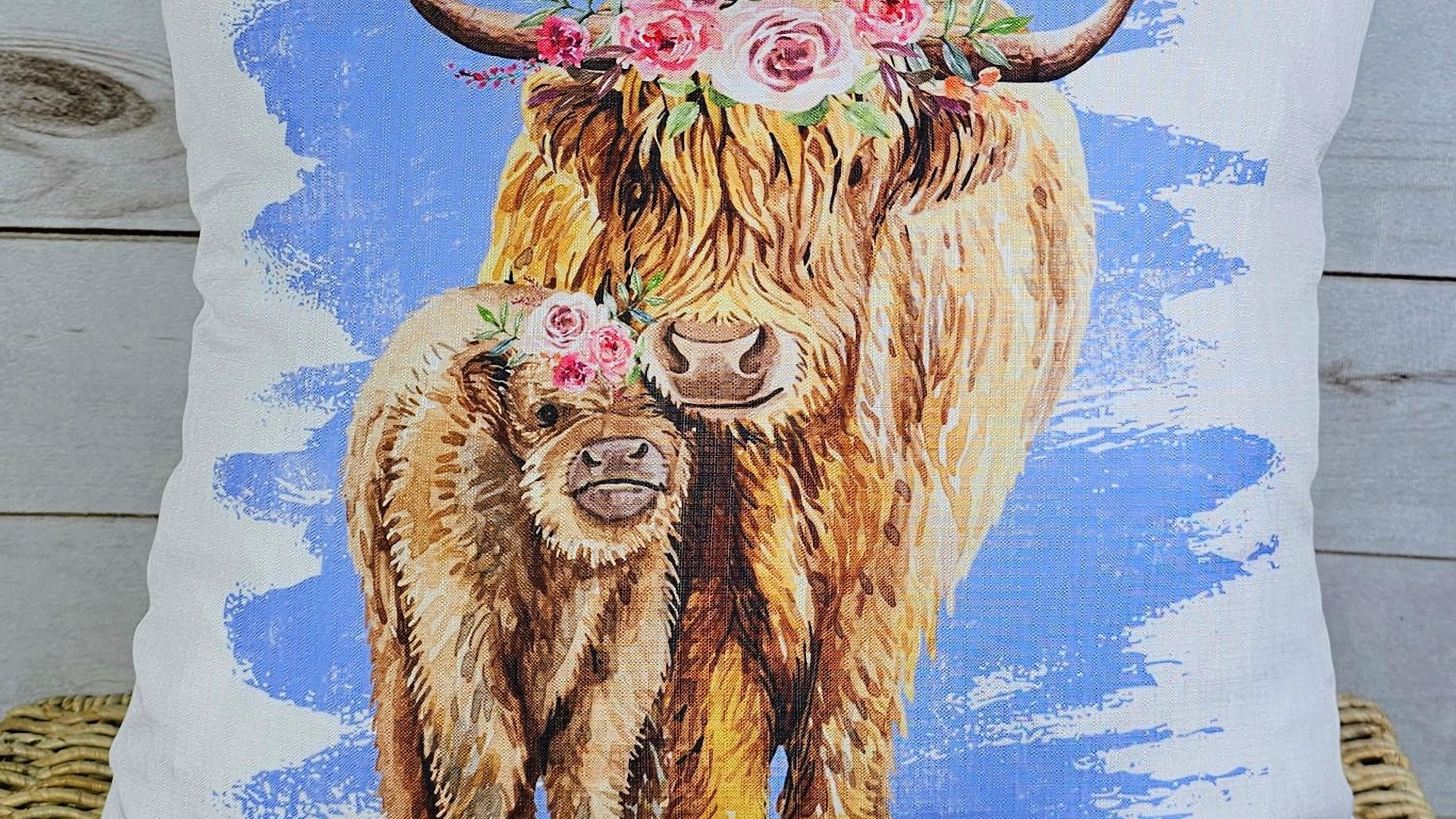 i love you till the cows come home highland cow throw pillow for nursery, cow nursery decor, shaggy cow gifts for cow lovers, rocking chair