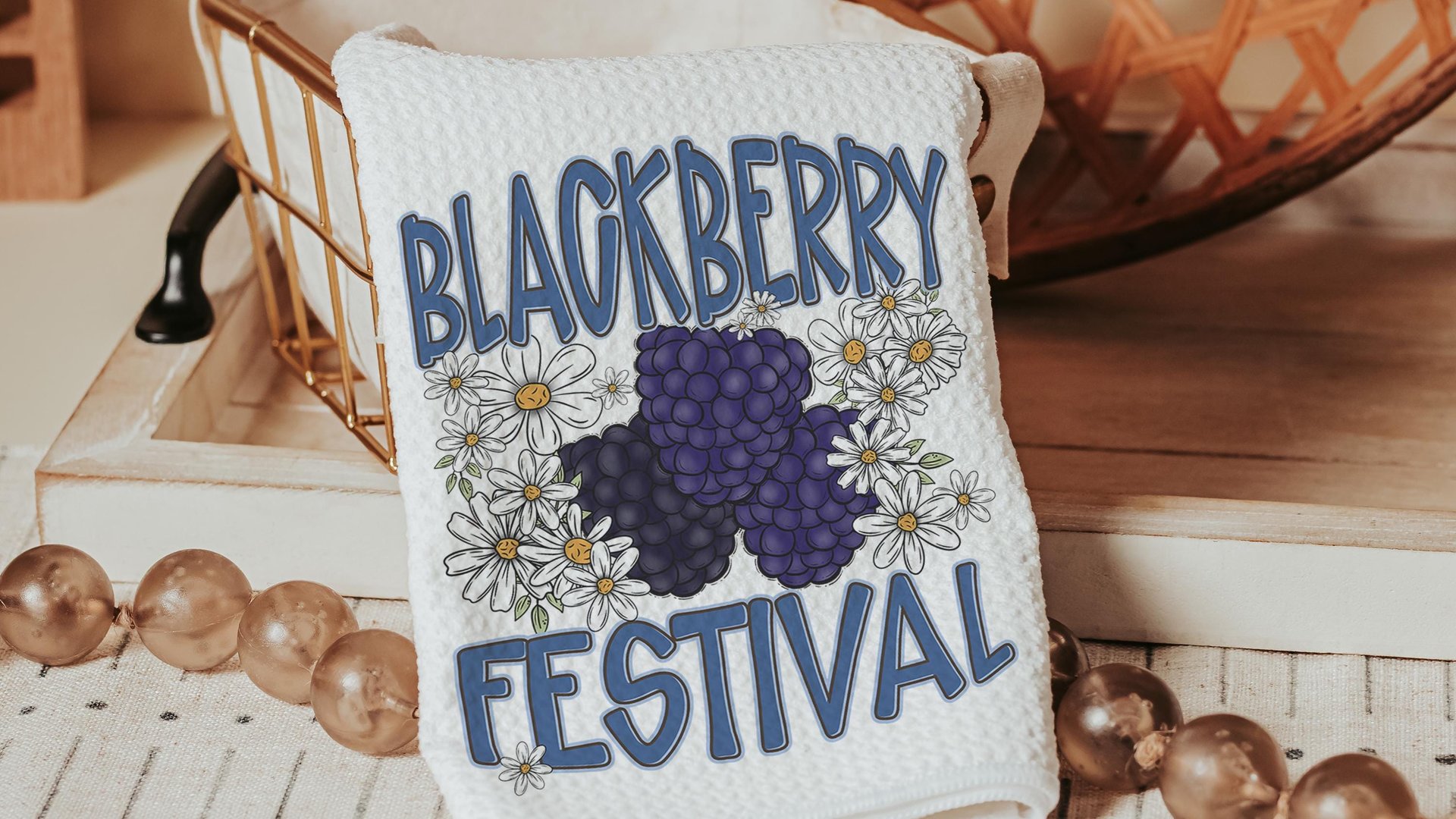 blackberry festival kitchen towels, fruit kitchen decor, blackberry gifts, summer kitchen accessories, cute hand towels bathroom set, powder