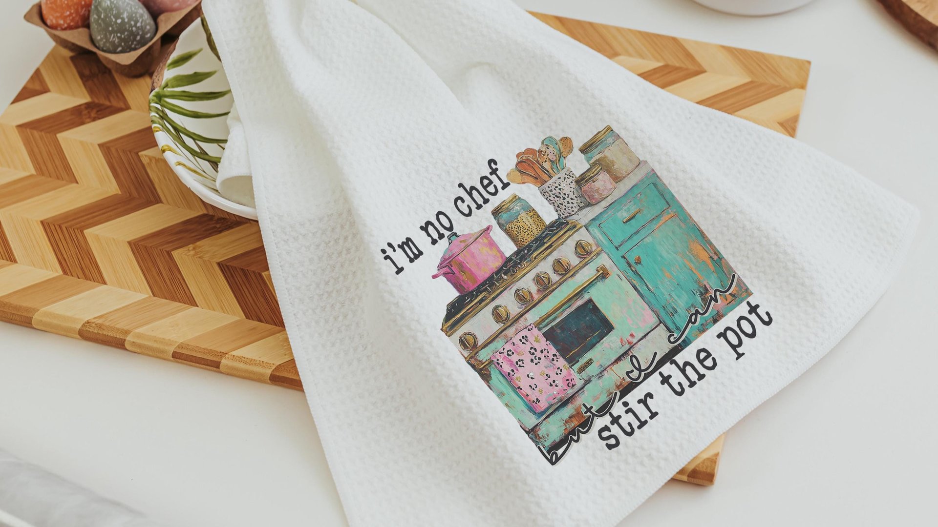 not a chef stir the pot funny kitchen towels for women, your opinion is not in the recipe sassy hand towel, sarcastic gifts for sister, best