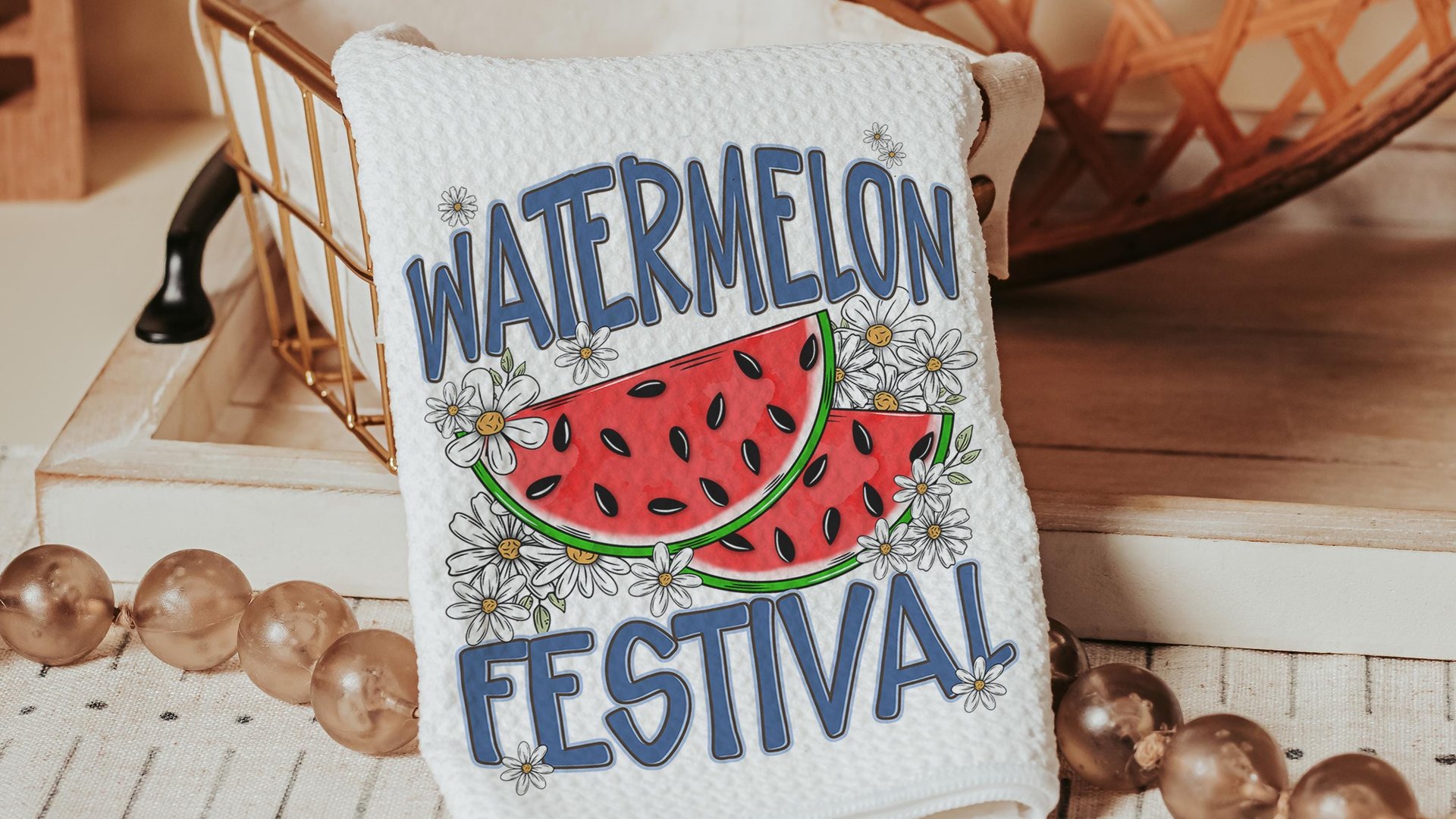 watermelon festival watermelon kitchen towels for summer hand towels for bathroom, fruit kitchen decor, Florida watermelon Florida gifts for