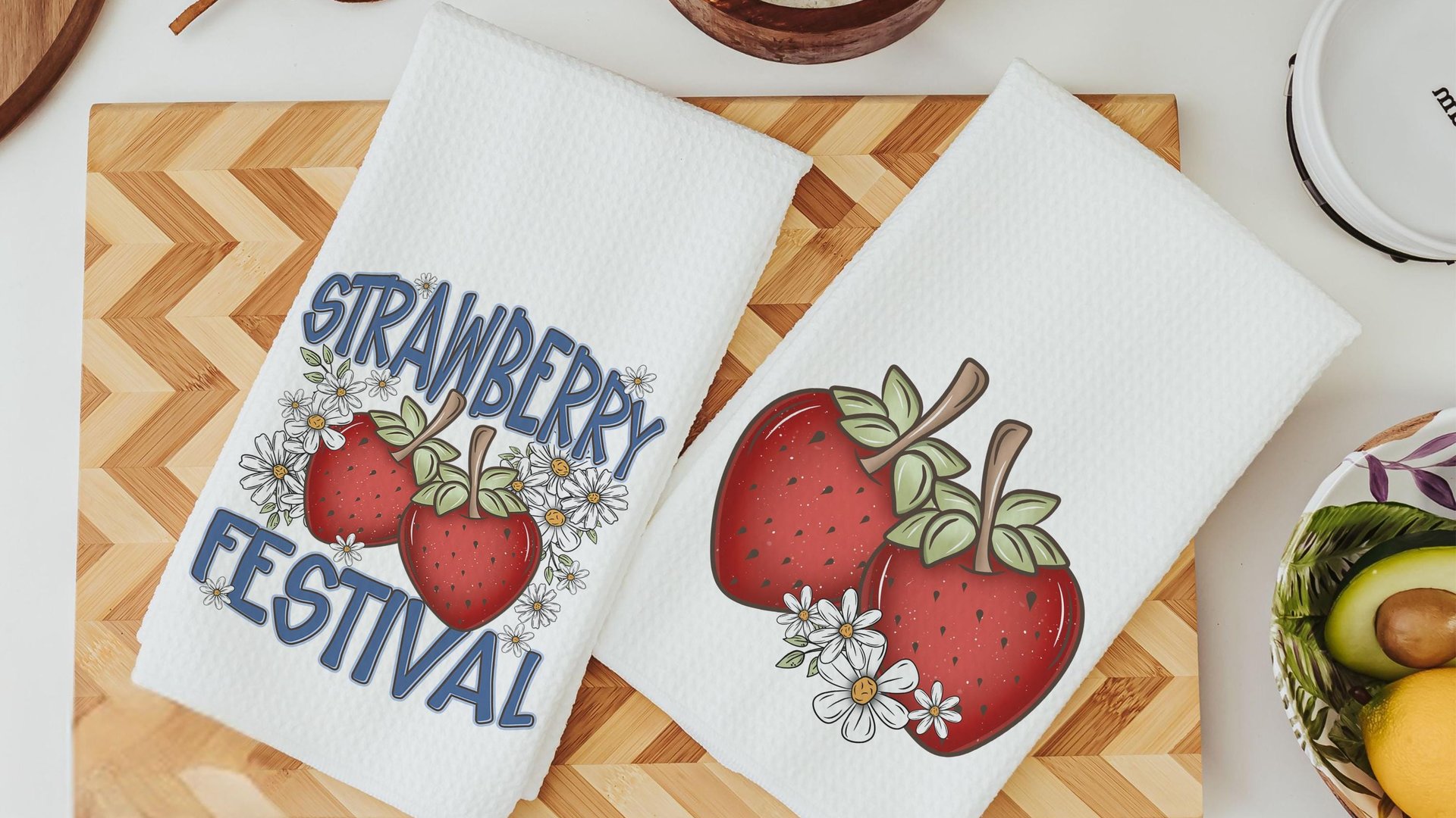 strawberry kitchen towel for mom, berry good time strawberry festival summer vibes fruit kitchen decor, cute hand towels for bathroom, best