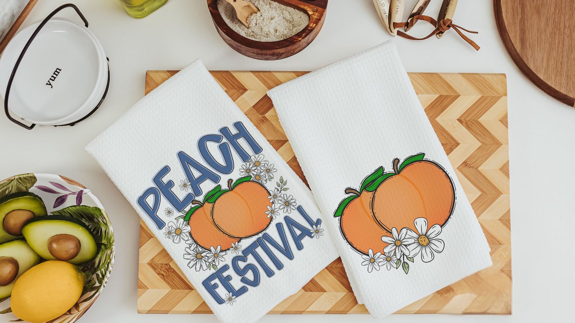 peach festival fruit kitchen towels for summer hand towels for bathroom, sweet as a peach kitchen decor, moving to Georgia gifts, Michigan