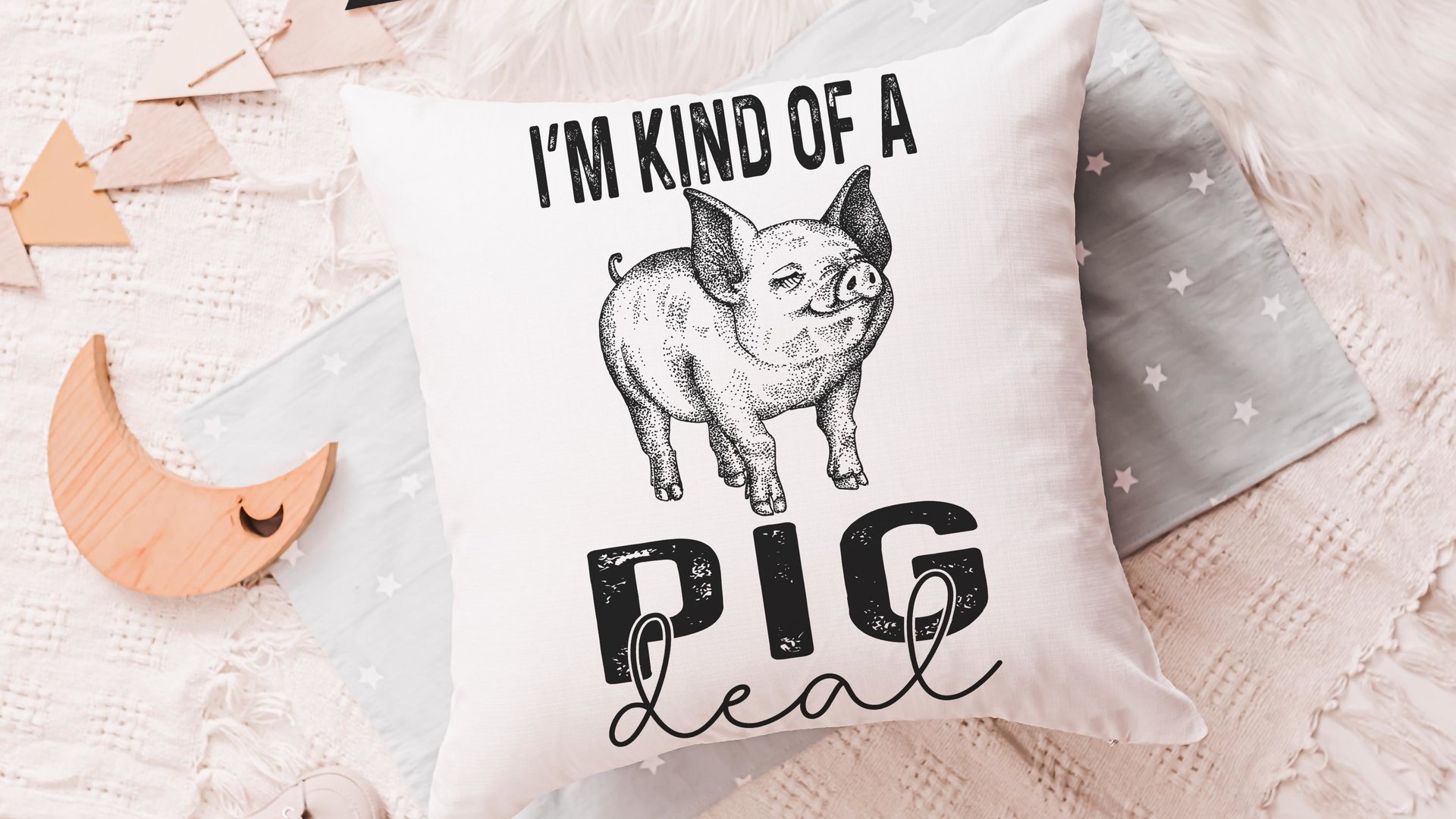 kind of a pig deal funny pig throw pillows for kids, encouraging classroom decor, whimsical pig gifts for girls, pig pillows for boys, farm