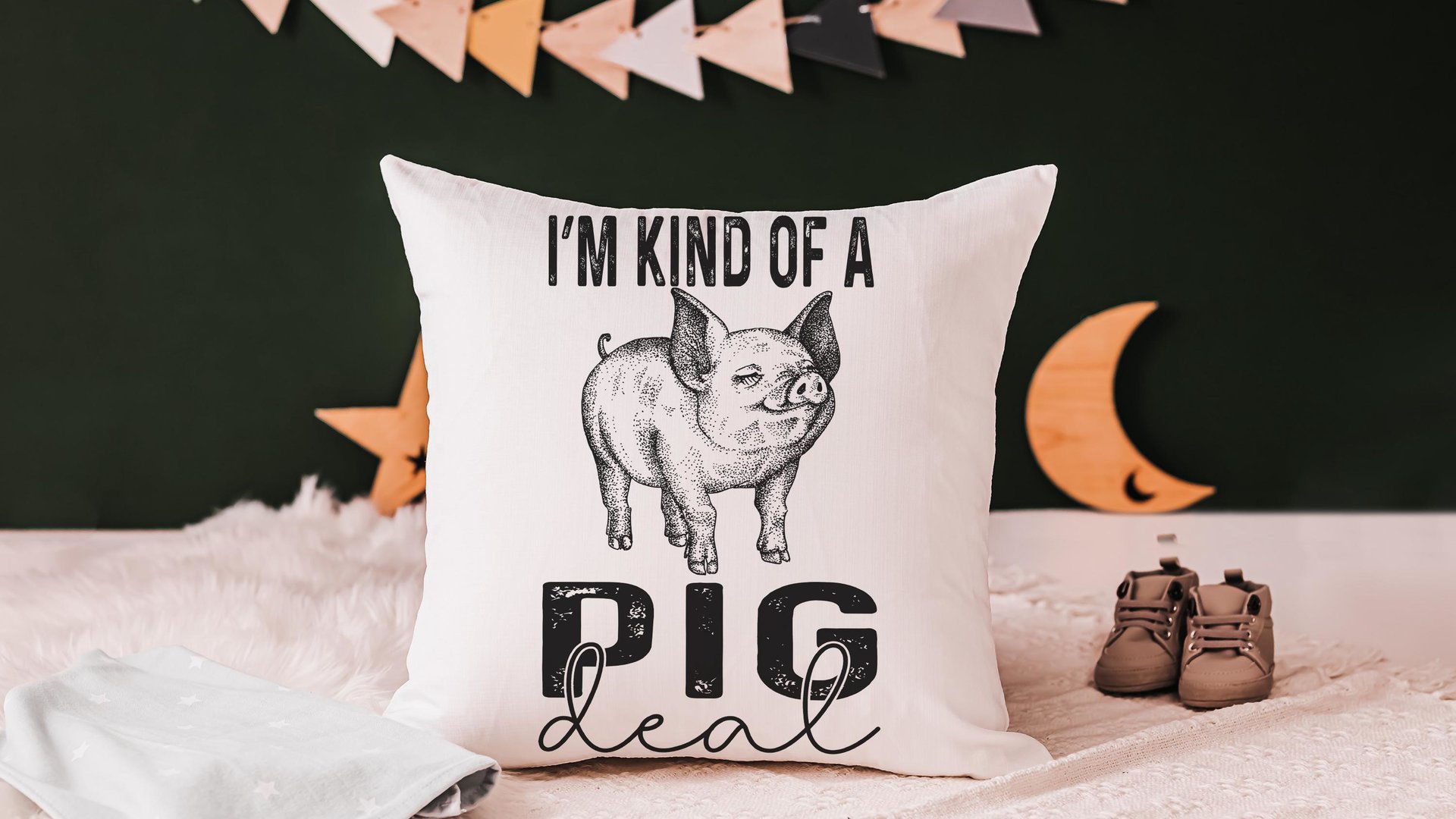 kind of a pig deal funny pig throw pillows for kids, encouraging classroom decor, whimsical pig gifts for girls, pig pillows for boys, farm