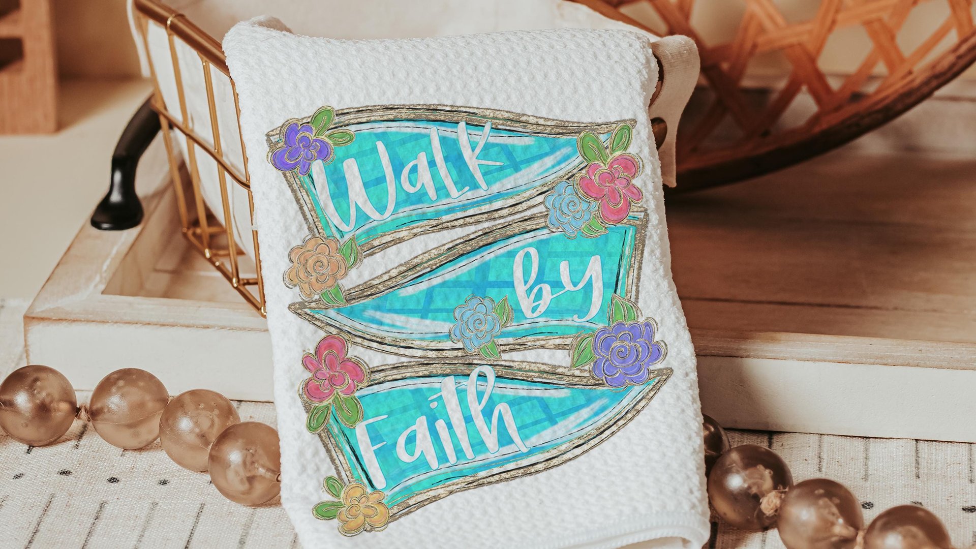 walk by faith scripture throw pillow for couch, 2 Corinthians 5:7 Bible verse kitchen decor, Christian gifts for women sisters in Christ
