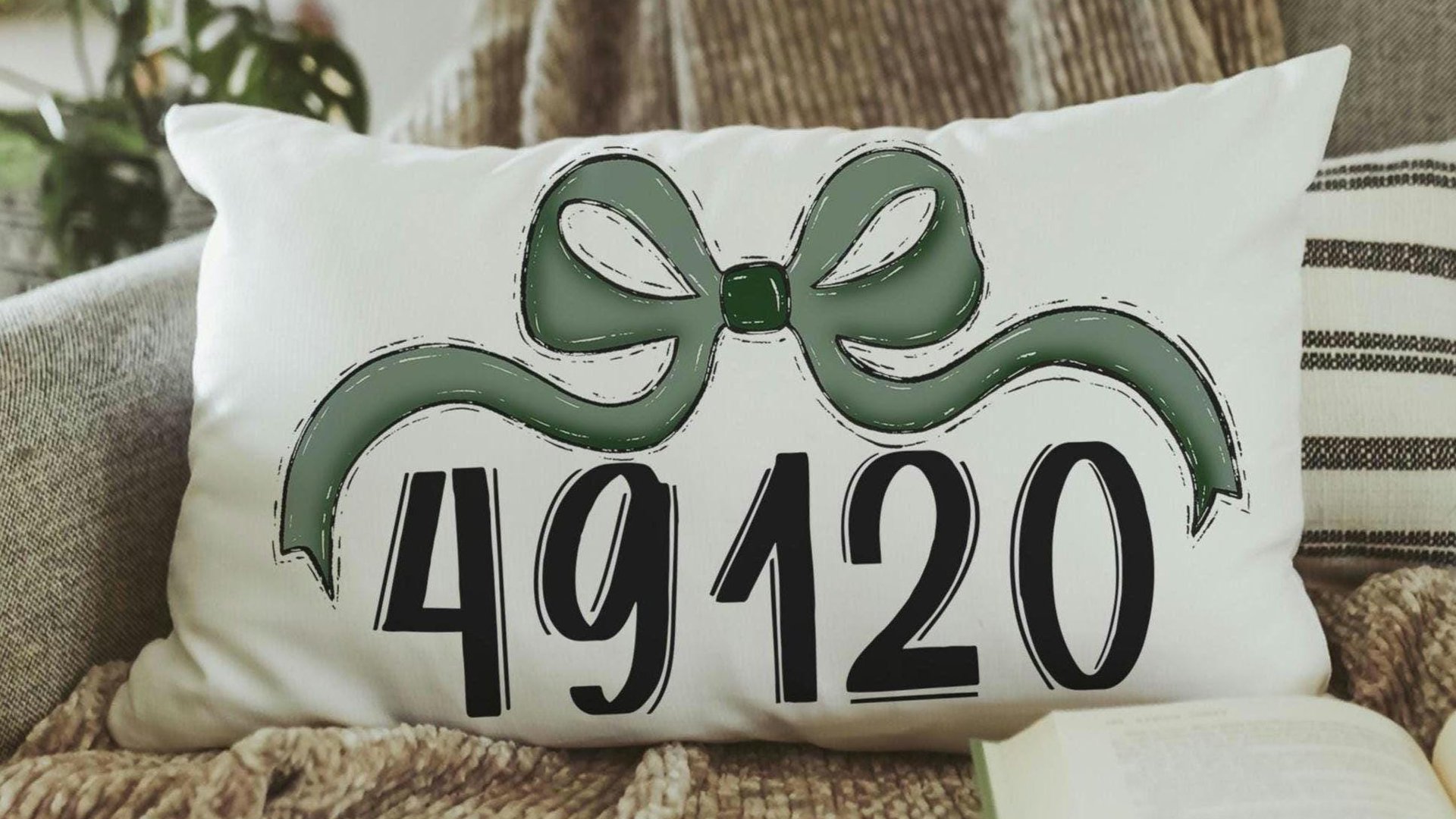 personalized camo coquette throw pillow for dorm, college gifts for women, custom zip code pillow, college dorm decor for girls, olive green