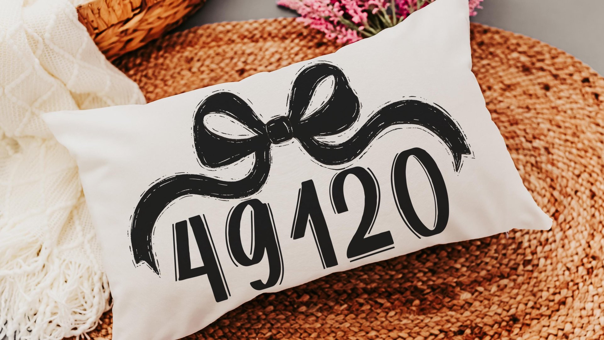 personalized maroon coquette team spirit throw pillow for dorm, college gifts for best friends, custom zip code pillow, college apartment