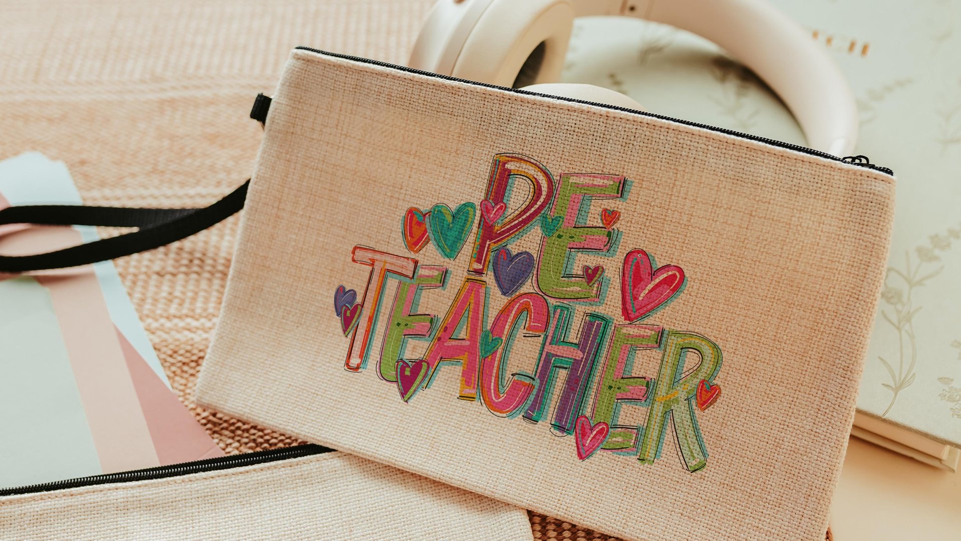 back to school pencil pouch makeup bags for women, school psychologist must haves, school psych gifts, zipper pouch for purse, first day of