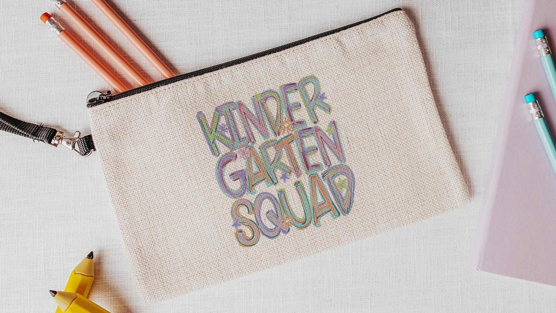 pre k squad pencil pouch with zipper, first day of preschool teacher supplies, preschooler gifts for kids, back to school gifts for girls