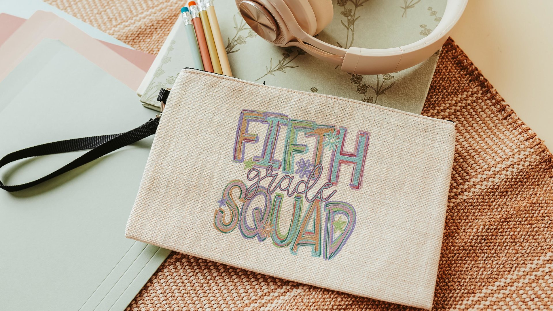 pre k squad pencil pouch with zipper, first day of preschool teacher supplies, preschooler gifts for kids, back to school gifts for girls