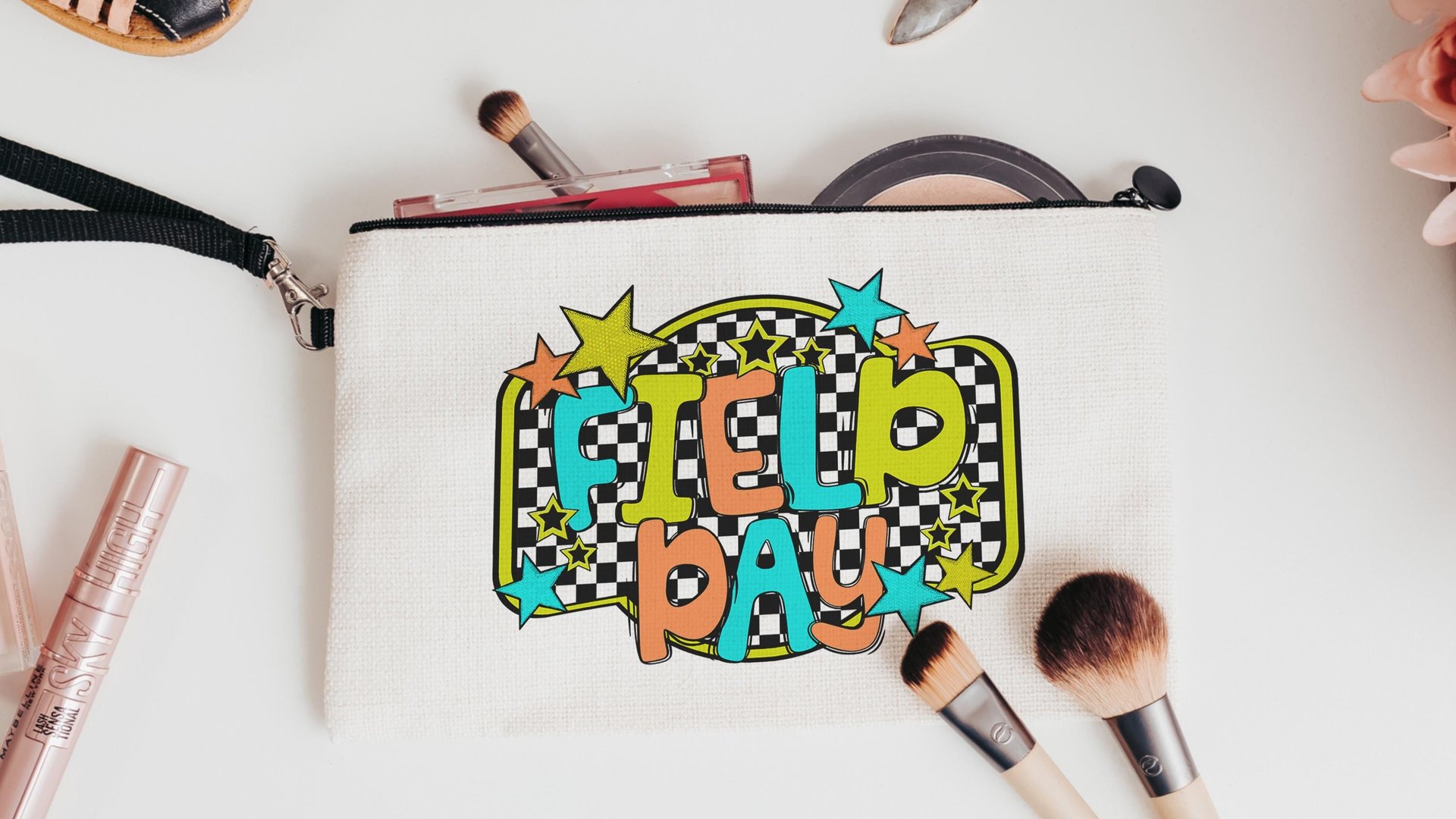 Field day pencil case for kids, school supplies for girls, first day of school gift for students, pencil pouches with zipper, 1st grade gift