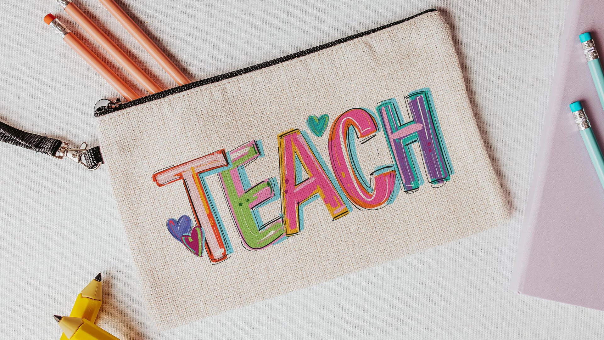 back to school pencil pouch makeup bags for women, school psychologist must haves, school psych gifts, zipper pouch for purse, first day of