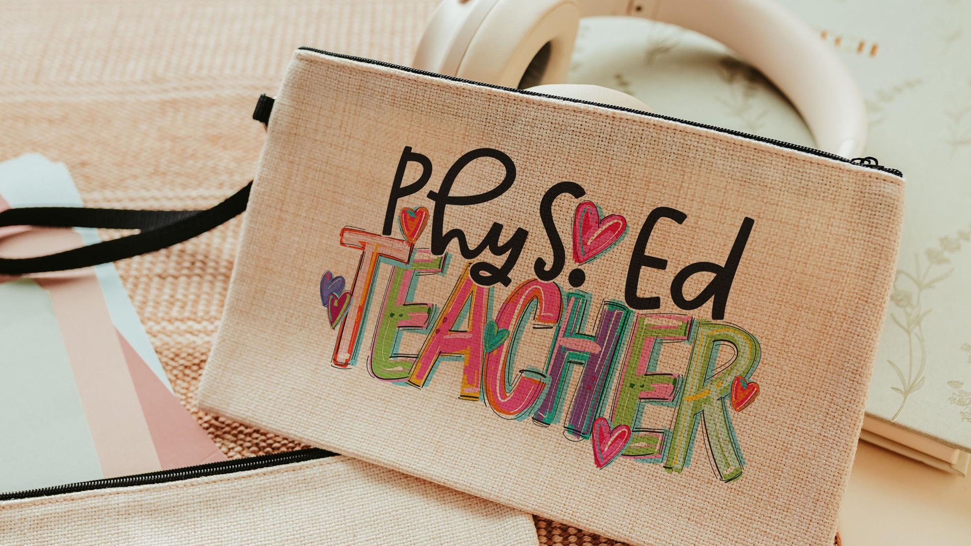 back to school pencil pouch makeup bags for women, school psychologist must haves, school psych gifts, zipper pouch for purse, first day of