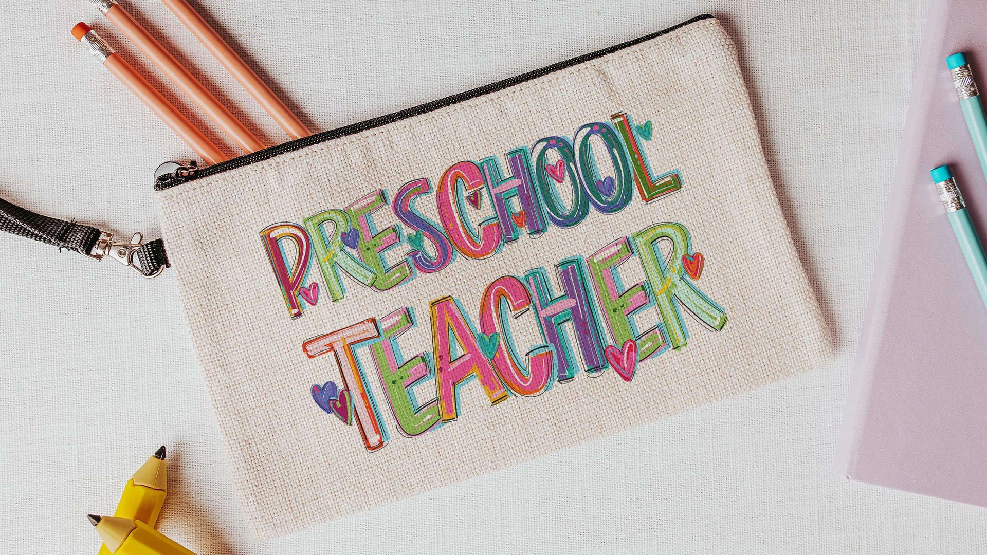 back to school pencil pouch makeup bags for women, school psychologist must haves, school psych gifts, zipper pouch for purse, first day of