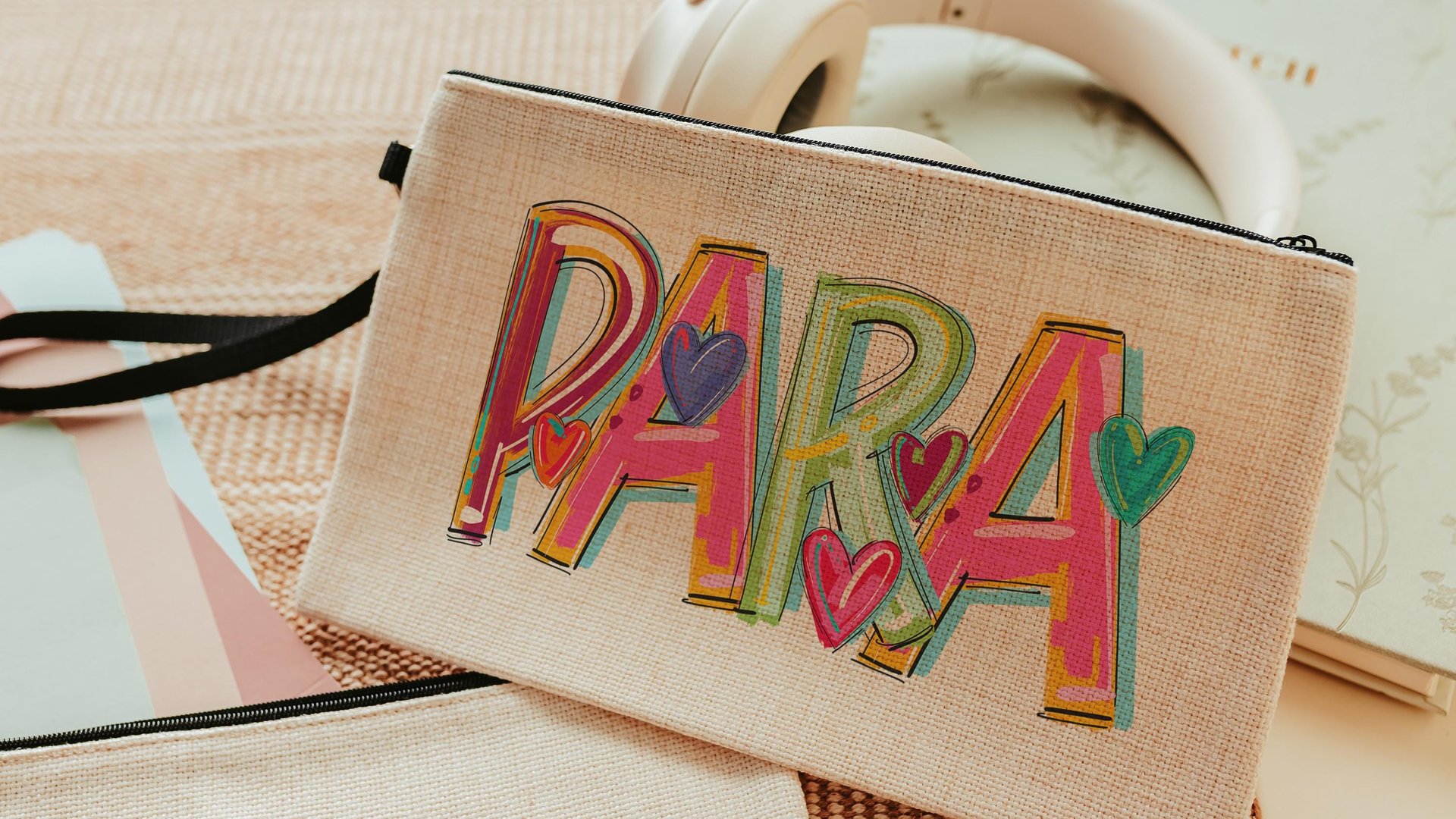 back to school pencil pouch makeup bags for women, school psychologist must haves, school psych gifts, zipper pouch for purse, first day of