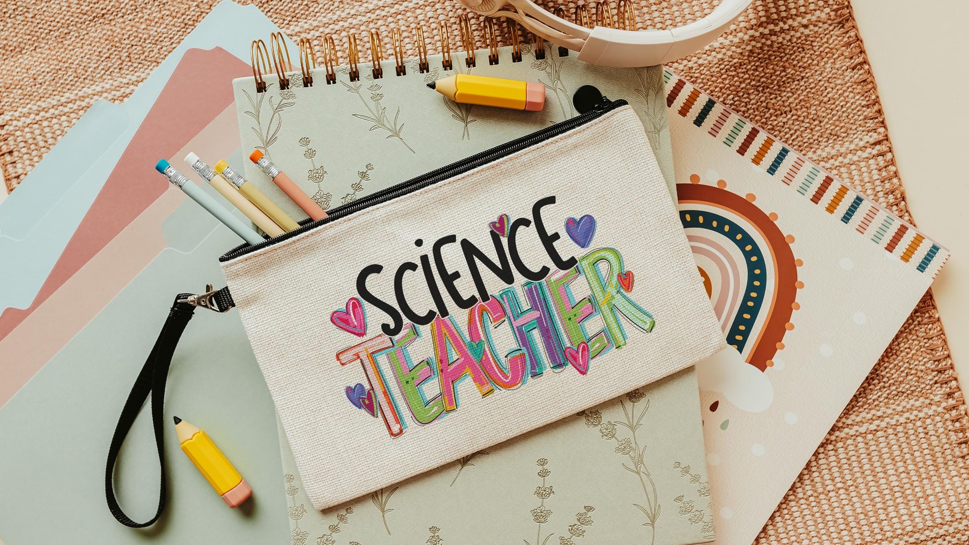 back to school pencil pouch with zipper, preschool teacher gifts for women, first day of school gifts for teachers, pre k school supplies