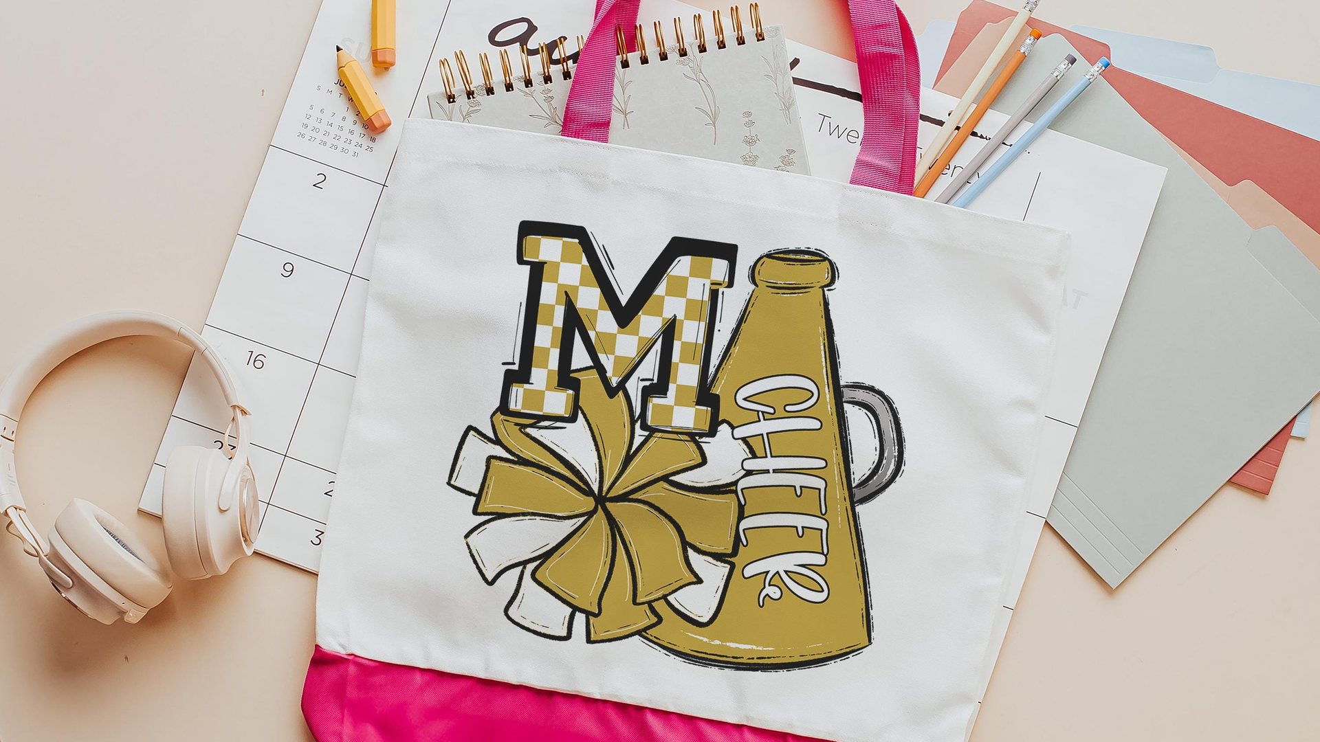 personalized Carolina blue cheer coach tote bags for women, cheer squad gifts, initial tote bag for teen girls, cheerleader gifts for girls