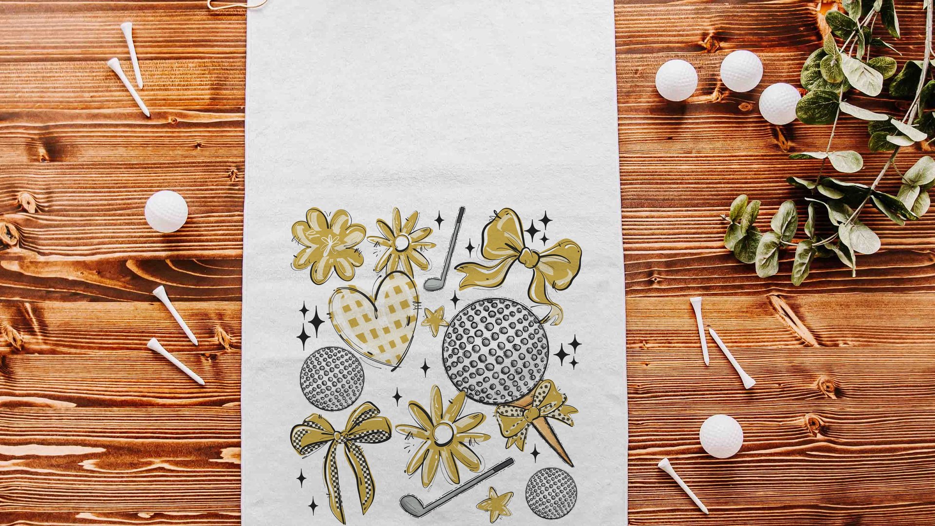 golf coquette golf towels for golf bags, gold school spirit items, cute golf stocking stuffers for golfers, golf ball towel, golfing gear