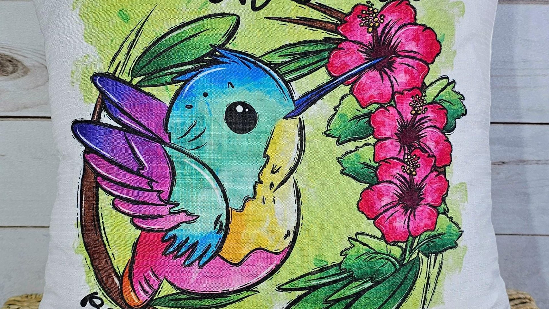 Psalm 101 I will sing praise to you oh Lord hummingbird throw pillow for nursery, Christian gifts for women faith gifts for her, tropical