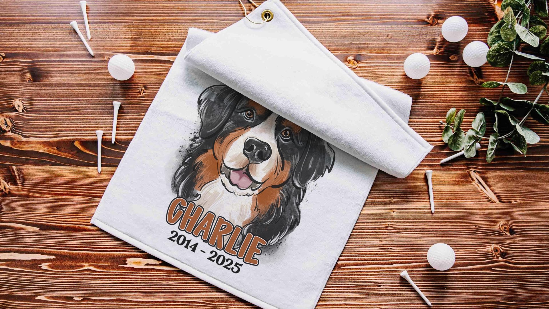 personalized Bernese Mountain dog golf towel dog memorial gift for women, Bernese dog golf gifts for ladies for golf bags, dog lover