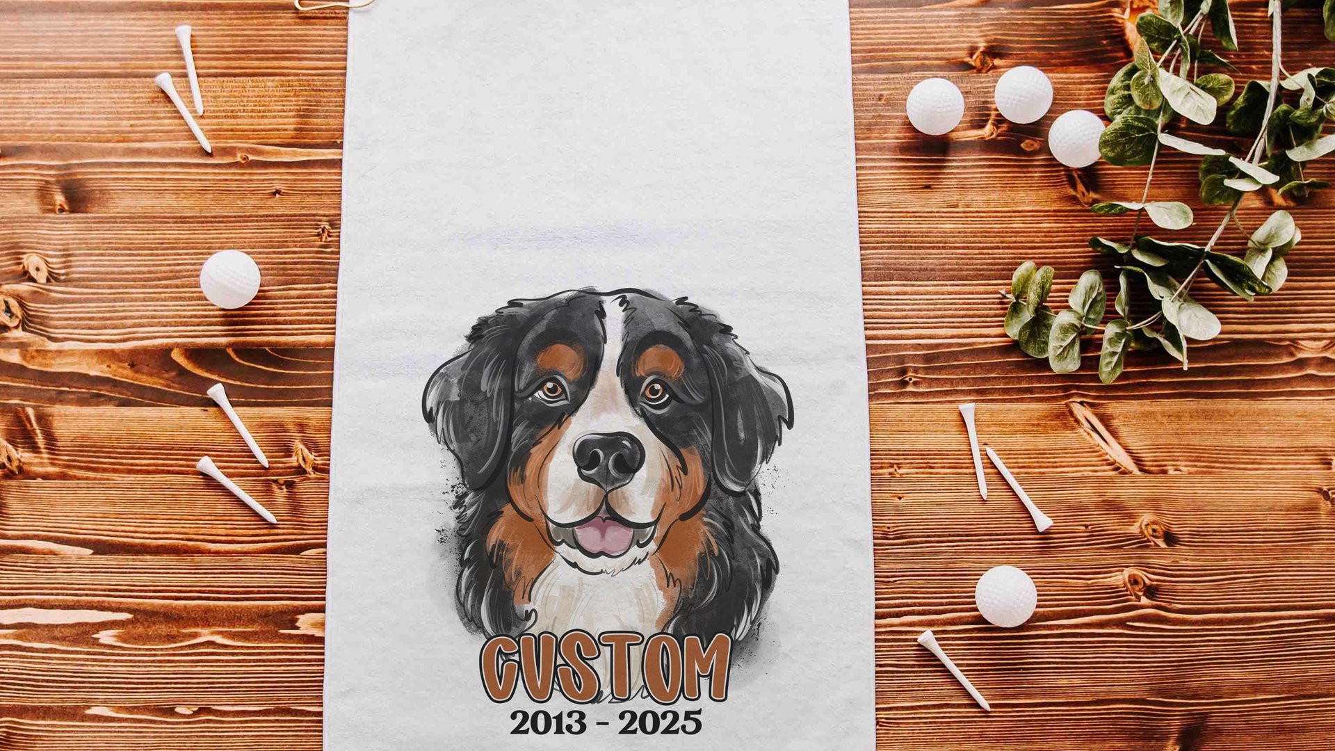 personalized Bernese Mountain dog golf towel dog memorial gift for women, Bernese dog golf gifts for ladies for golf bags, dog lover