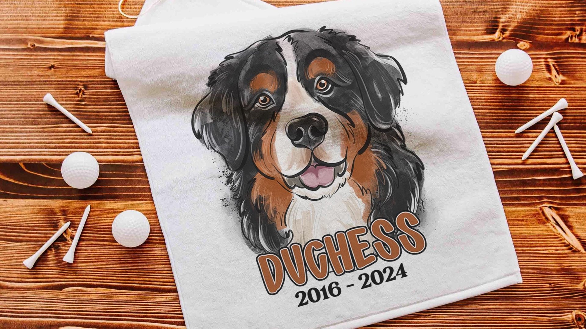 personalized Bernese Mountain dog golf towel dog memorial gift for women, Bernese dog golf gifts for ladies for golf bags, dog lover
