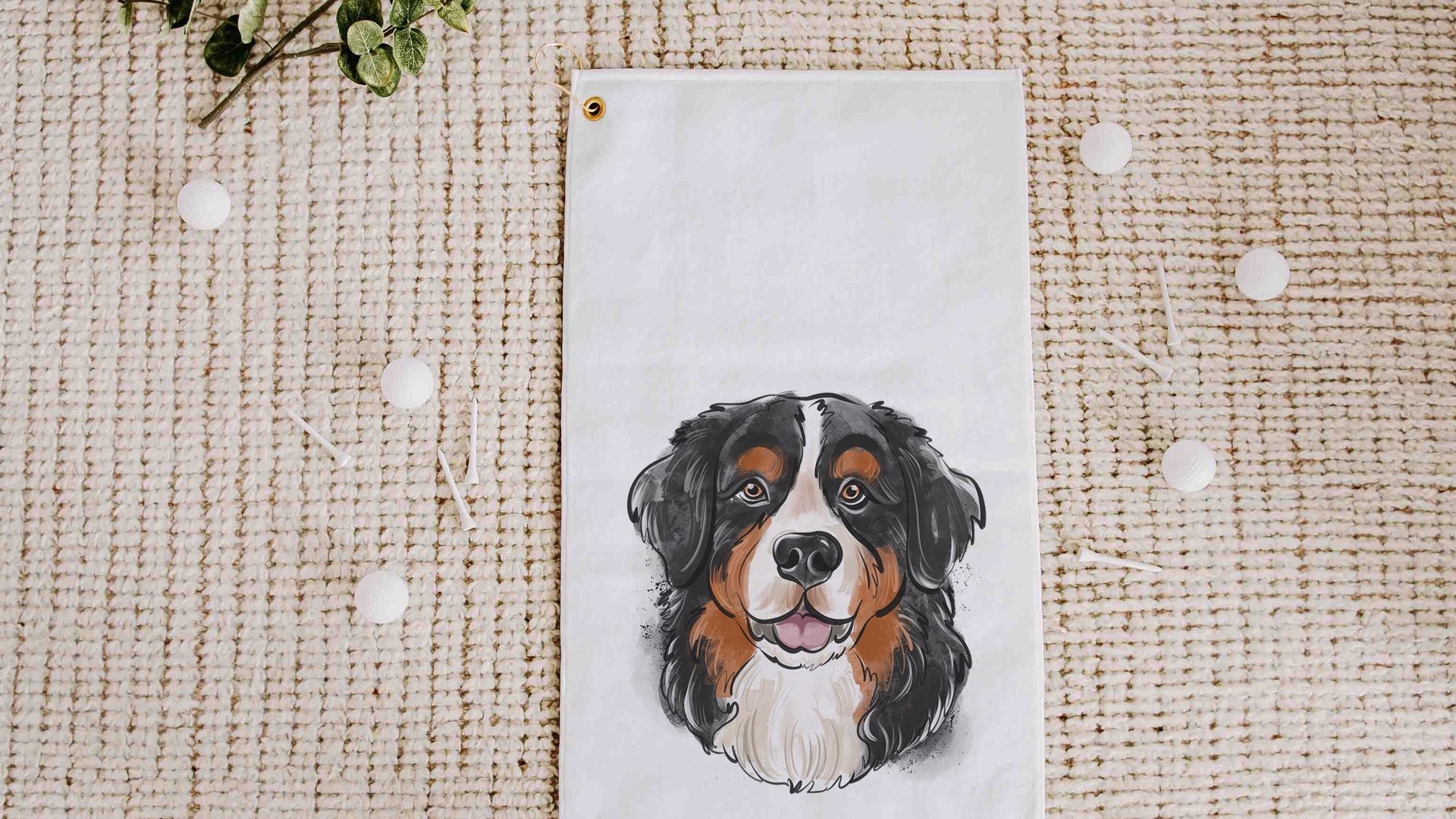 Bernese mountain dog golf towel Christmas gifts for golfers, golf stocking stuffers, golf bag towel dog lover gifts for adults, golfing gear