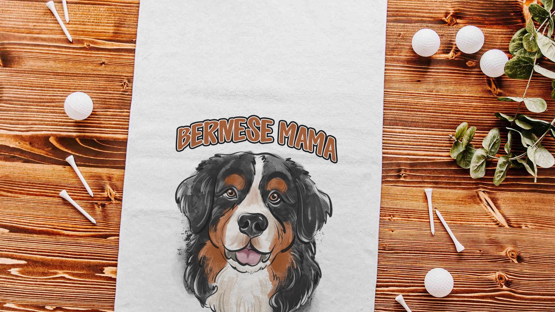 Bernese mama golf towel dog gifts for women, Bernese mountain dog Christmas gifts for golfers, golf stocking stuffers, golf mom golfing gear