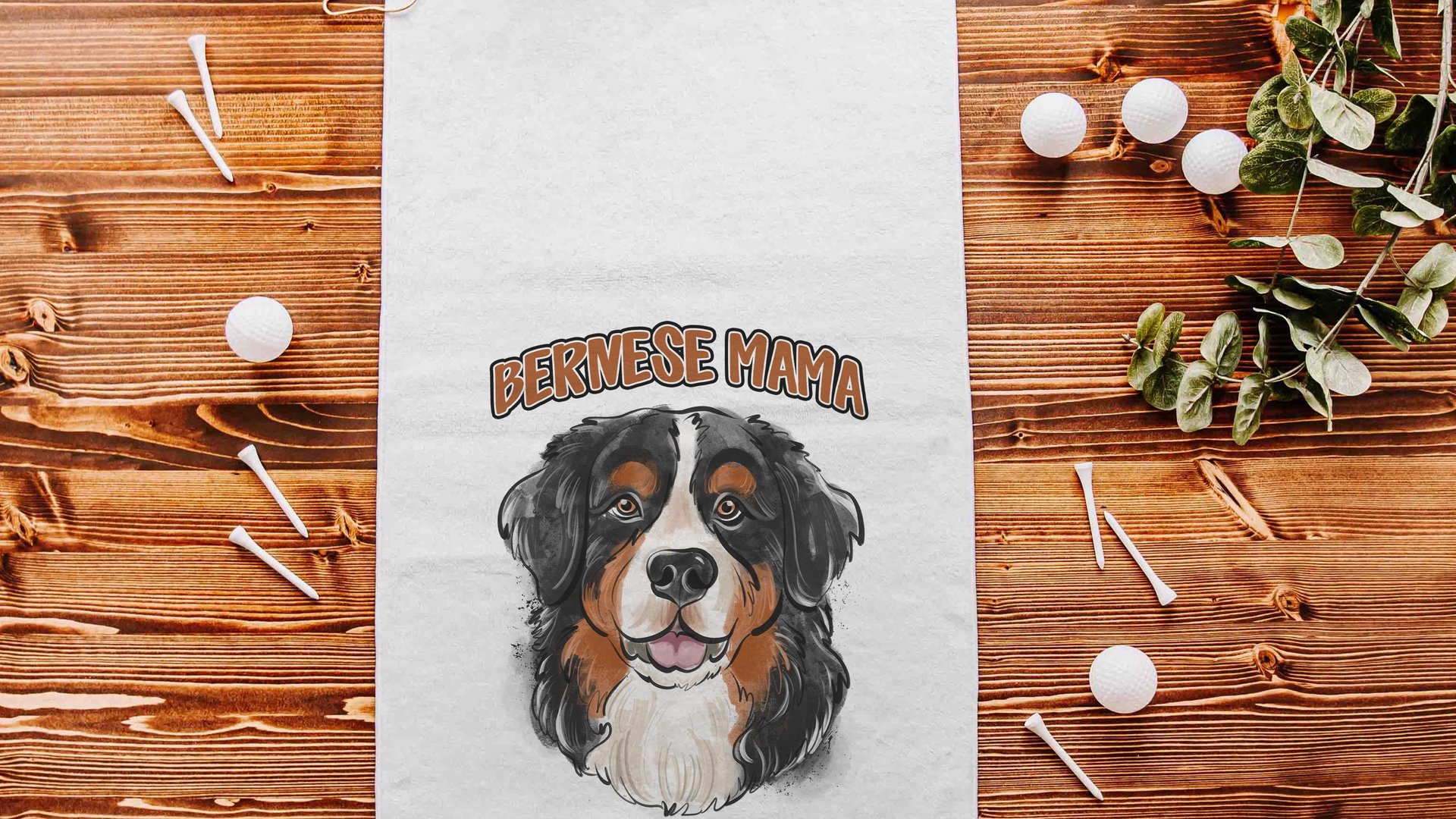 Bernese mama golf towel dog gifts for women, Bernese mountain dog Christmas gifts for golfers, golf stocking stuffers, golf mom golfing gear