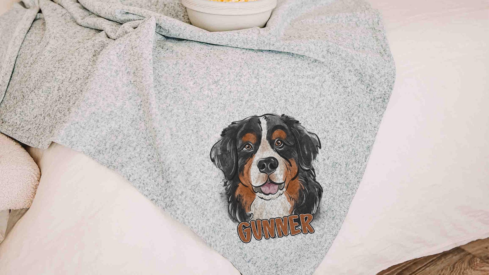 personalized bernese mountain dog blanket for dog lovers, berner mom dog mom gifts for women, bernese mountain dog gifts for her, cozy throw