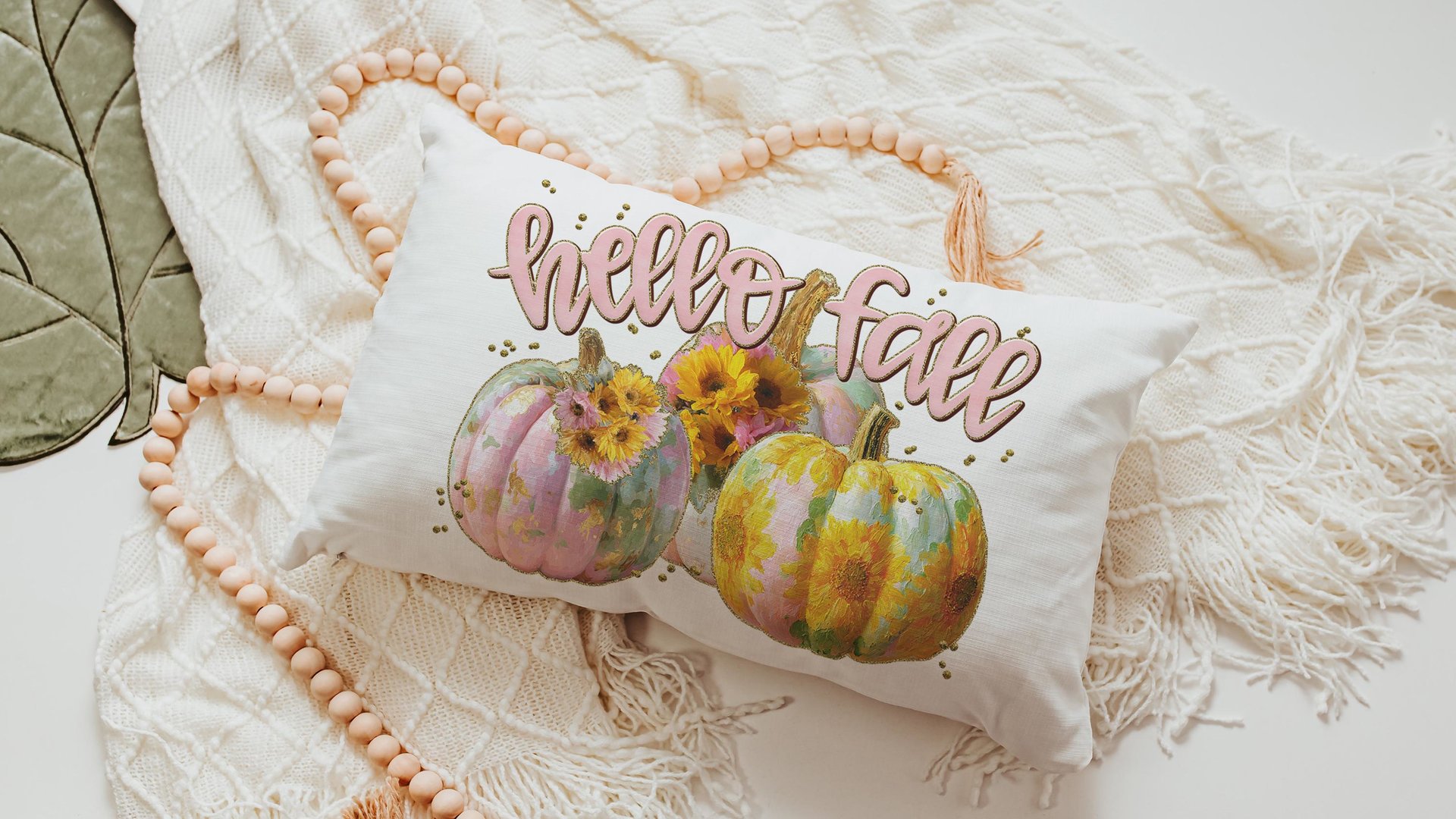 hello fall accent pillows for sofa, fall style gift, pink autumn decor, watercolor pumpkin fall decor best seller, fall host gift, sunflower