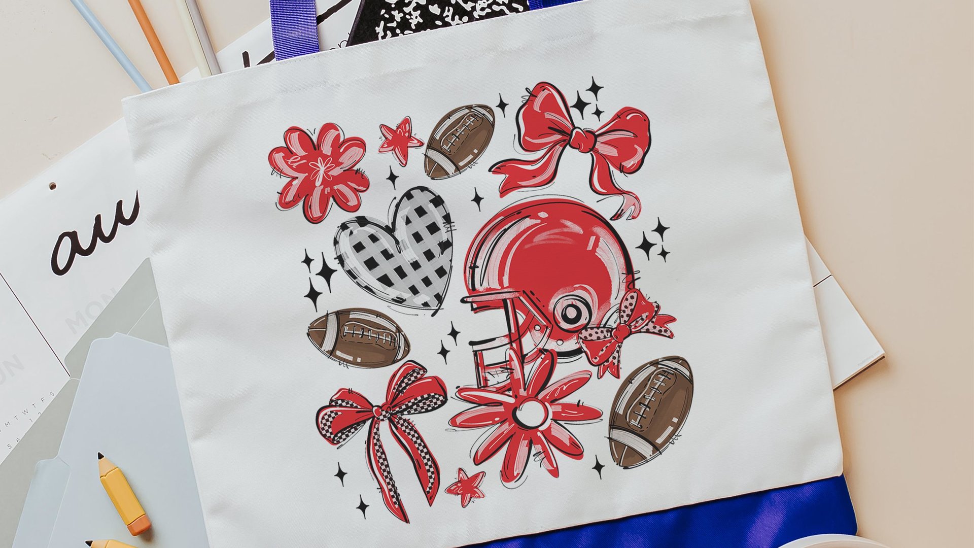 football coquette tote bag for girls, kelly green school spirit accessories for teachers, cheerleading bag for teenage girls, cute football
