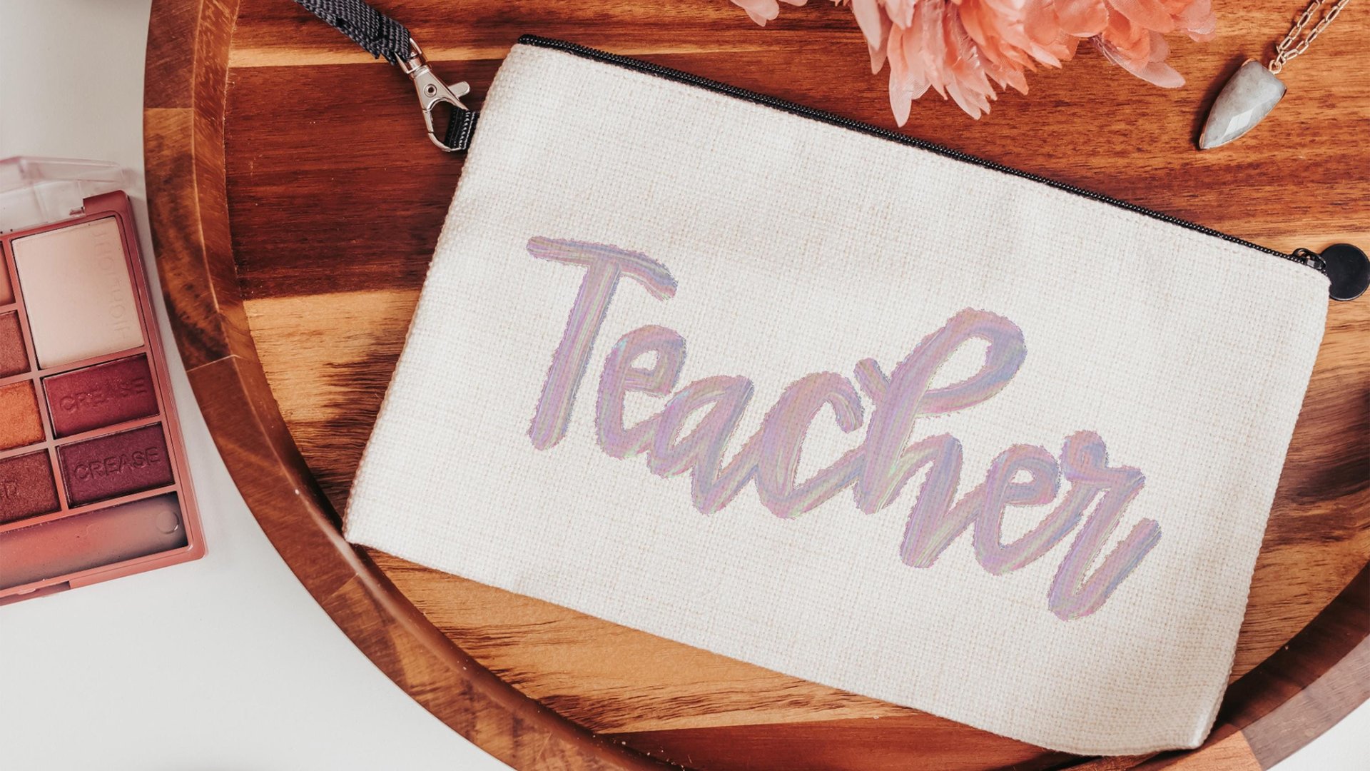 kindergarten teacher pencil bag cute teacher gifts for women, stocking stuffers for teachers, secret Santa gift for coworker, teacher makeup