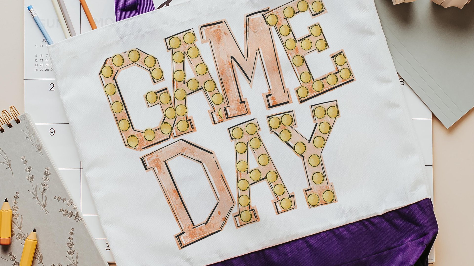 game day tote bag for daughter, red school spirit accessories for teachers, cheerleader gift from coach, college student gift, tailgate tote