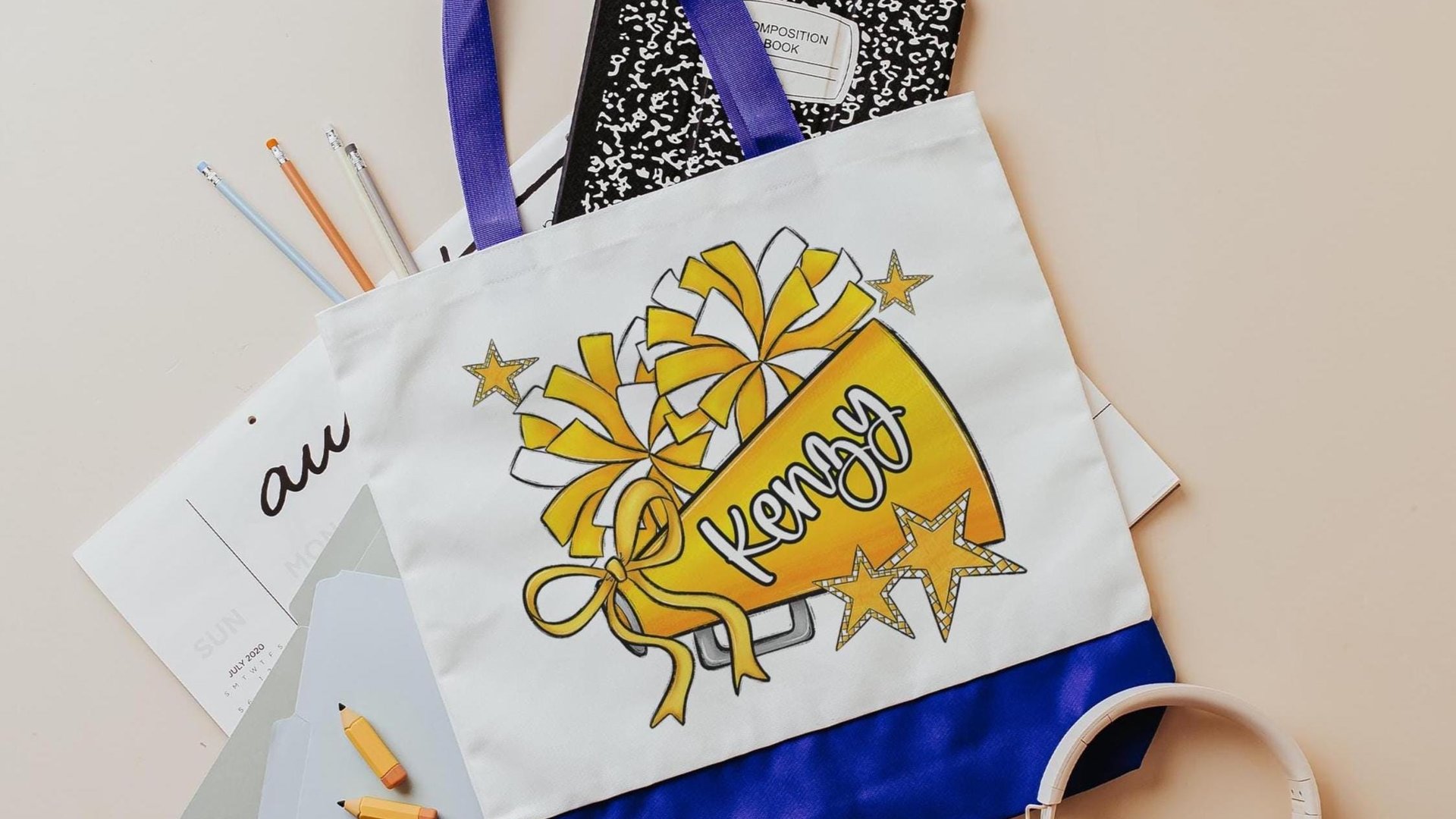 personalized cheer tote bag with name, maroon school pride cheer squad gifts, travel cheer bag for high school, cheerleader gifts from coach