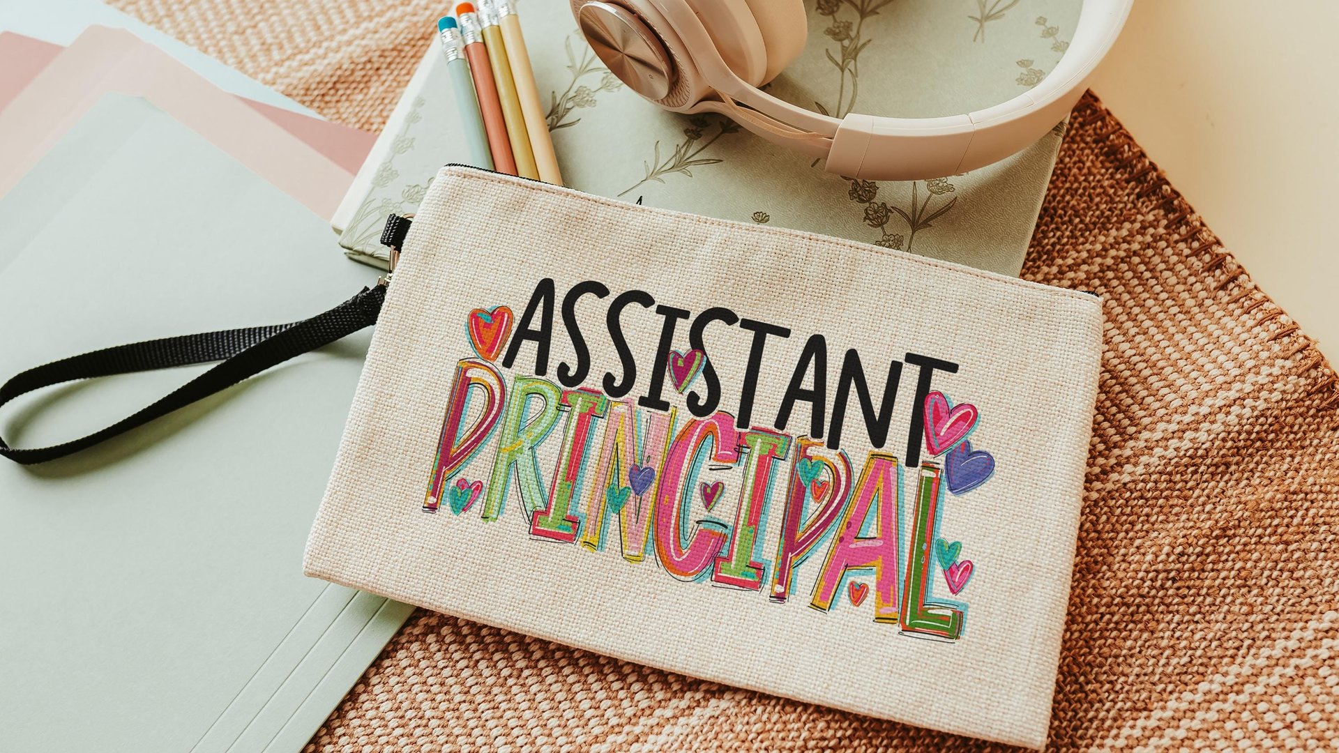 back to school pencil pouch makeup bags for women, school psychologist must haves, school psych gifts, zipper pouch for purse, first day of