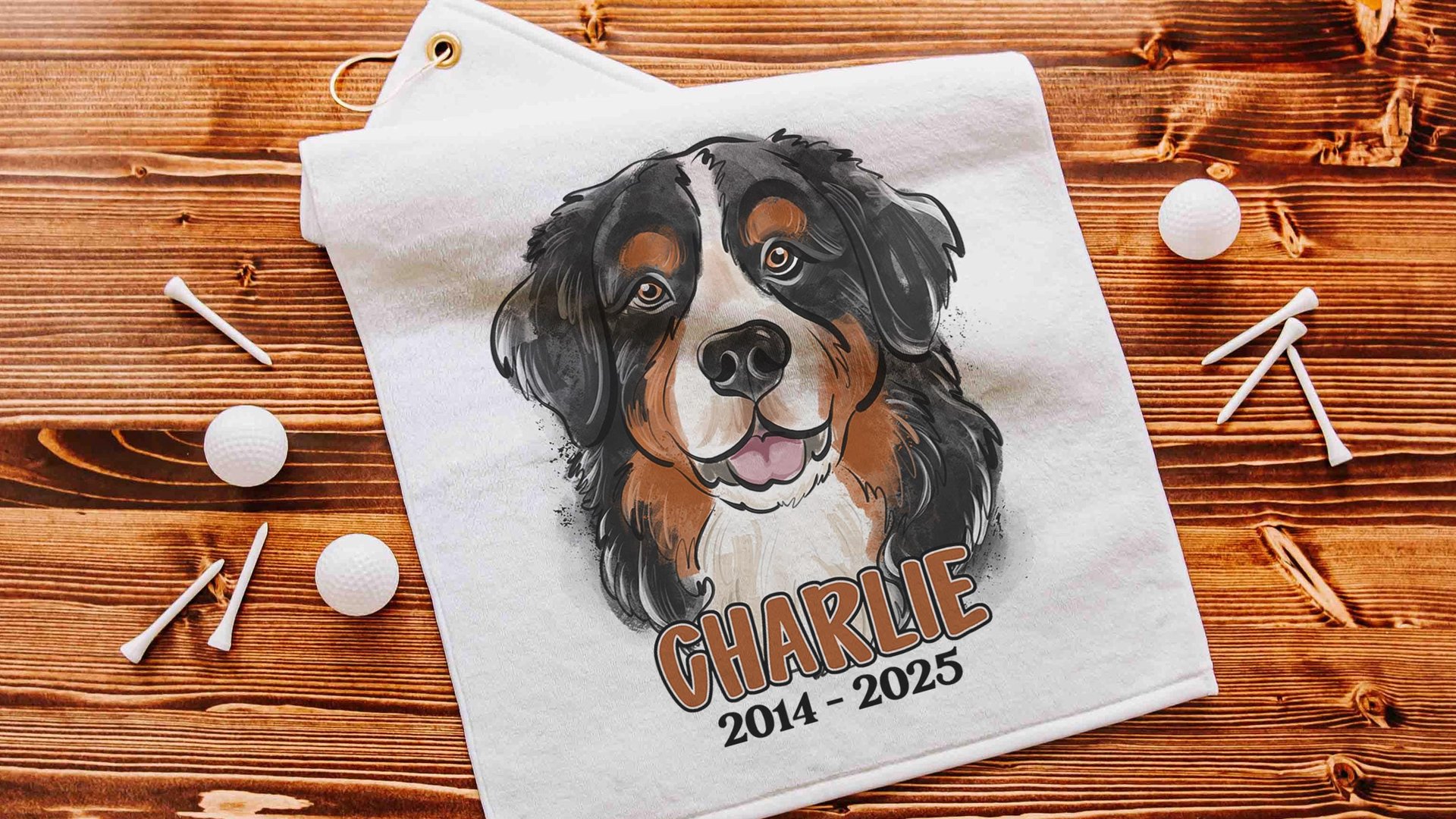 personalized Bernese Mountain dog golf towel dog memorial gift for women, Bernese dog golf gifts for ladies for golf bags, dog lover