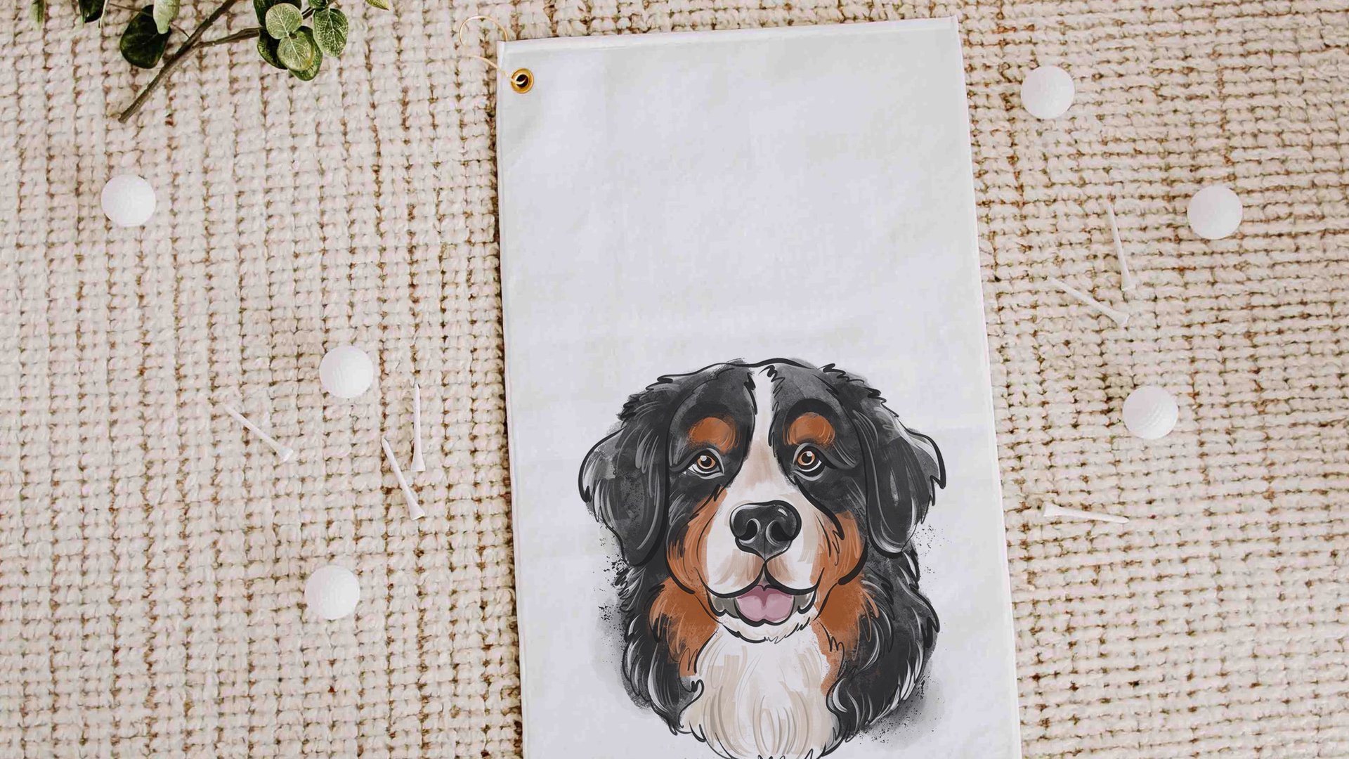 Bernese mountain dog golf towel Christmas gifts for golfers, golf stocking stuffers, golf bag towel dog lover gifts for adults, golfing gear