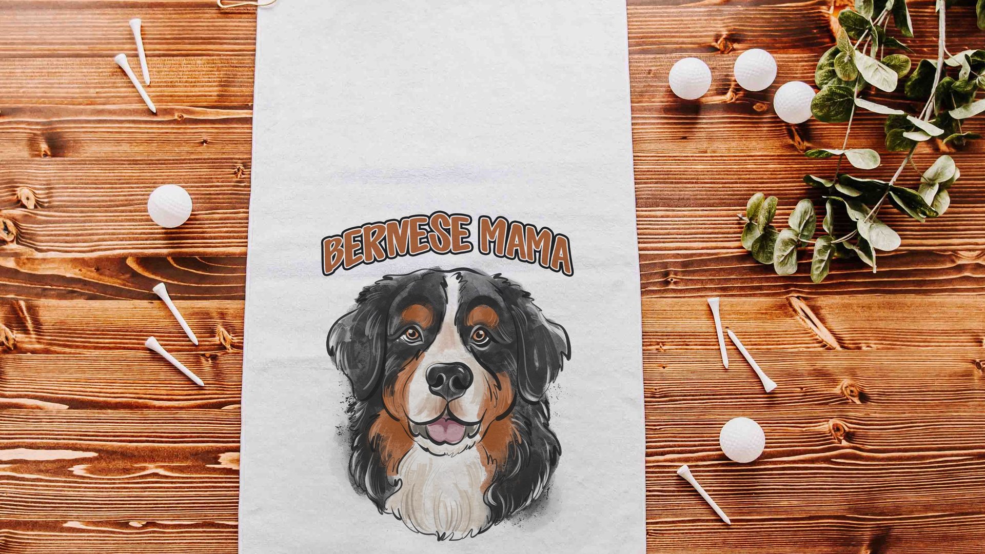 Bernese mama golf towel dog gifts for women, Bernese mountain dog Christmas gifts for golfers, golf stocking stuffers, golf mom golfing gear