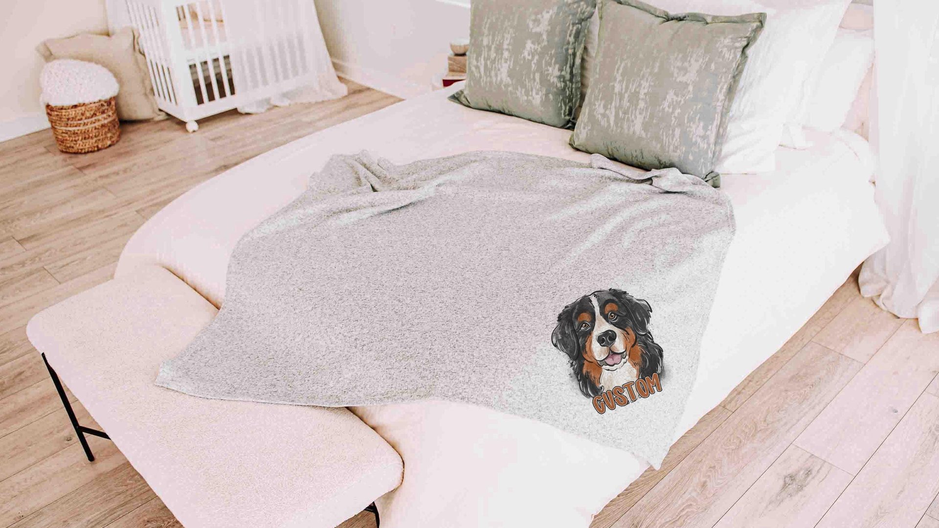 personalized bernese mountain dog blanket for dog lovers, berner mom dog mom gifts for women, bernese mountain dog gifts for her, cozy throw
