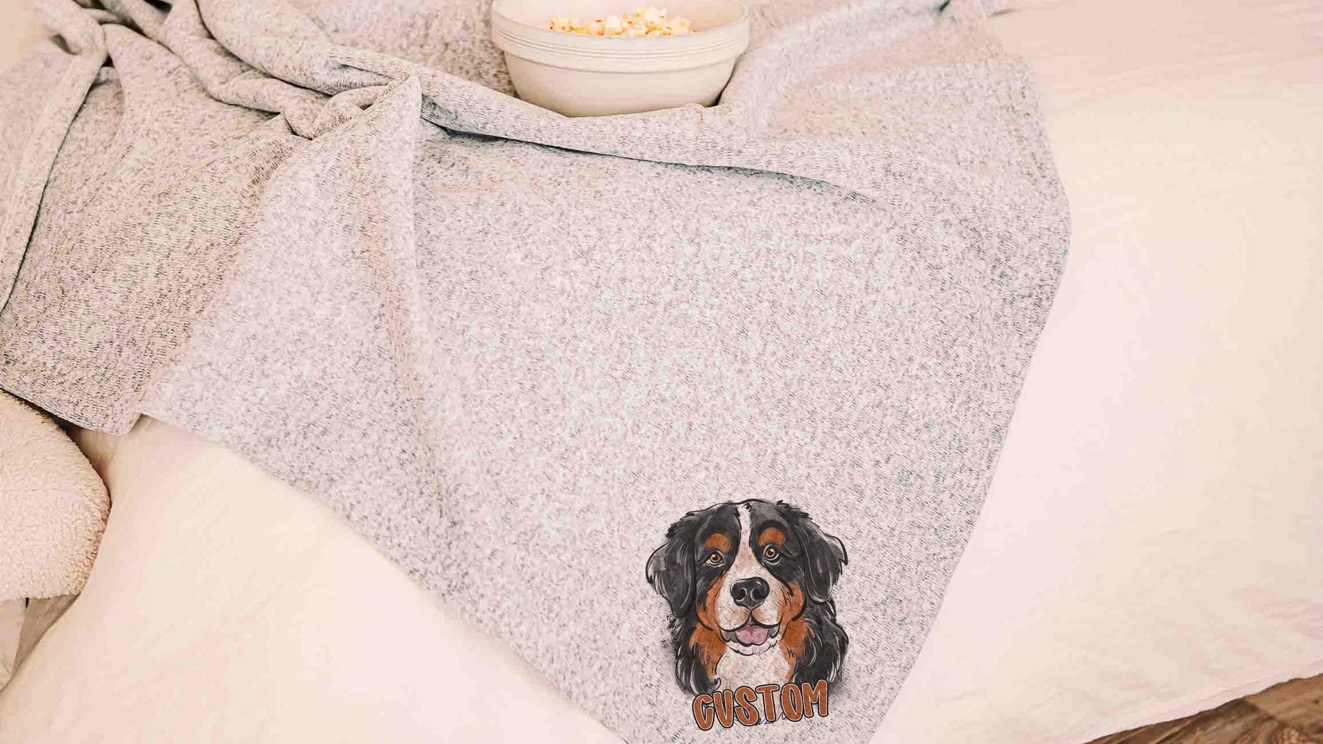personalized bernese mountain dog blanket for dog lovers, berner mom dog mom gifts for women, bernese mountain dog gifts for her, cozy throw